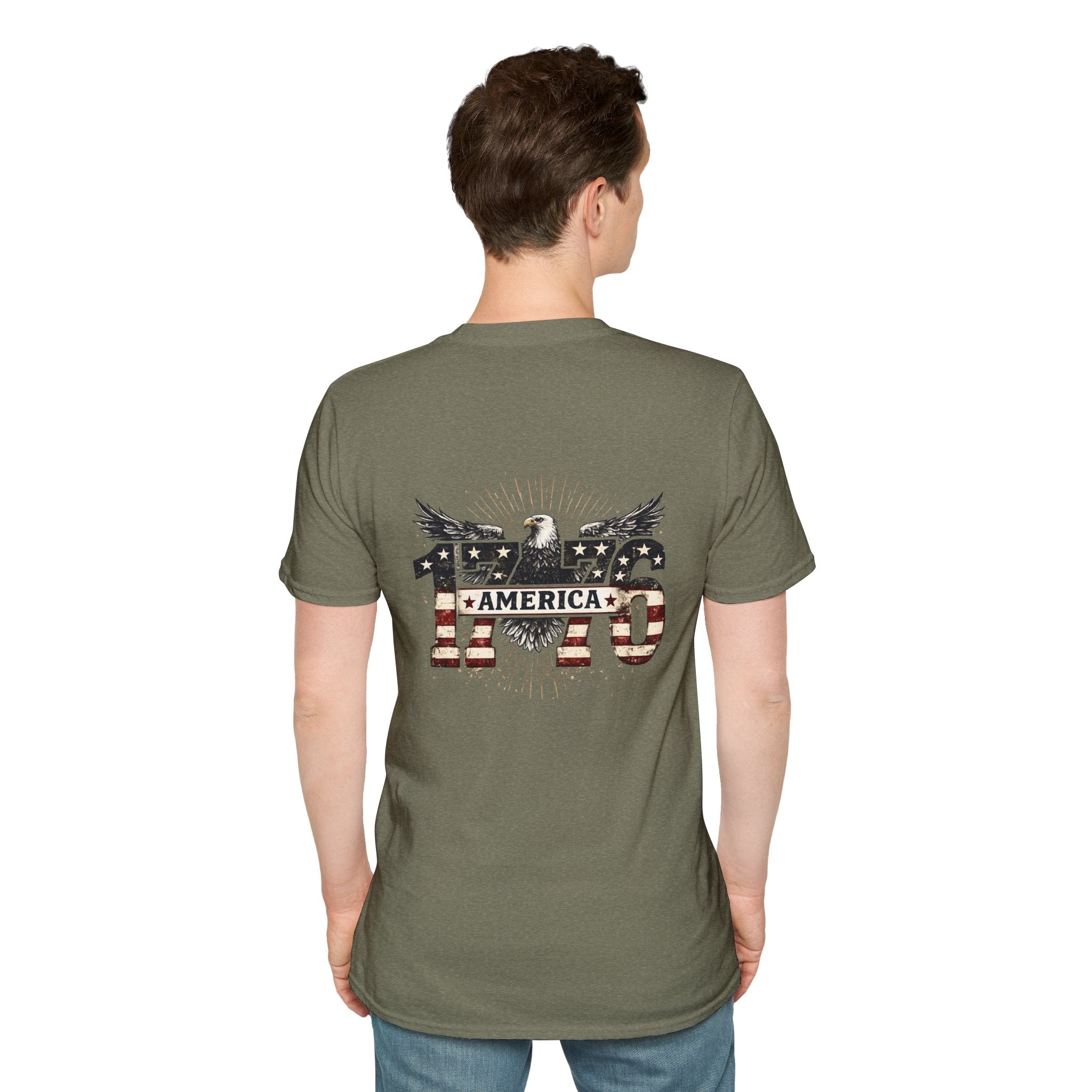 1776 American Flag Eagle T-Shirt — Vintage Patriotic Gift for Him Fourth of July Tee