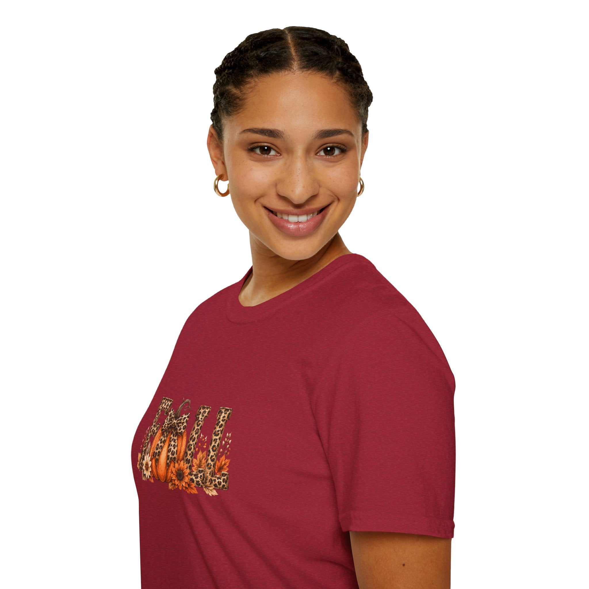 Fall Leopard Pumpkin T-Shirt — Cute Autumn Gift for Women Floral Graphic Tee