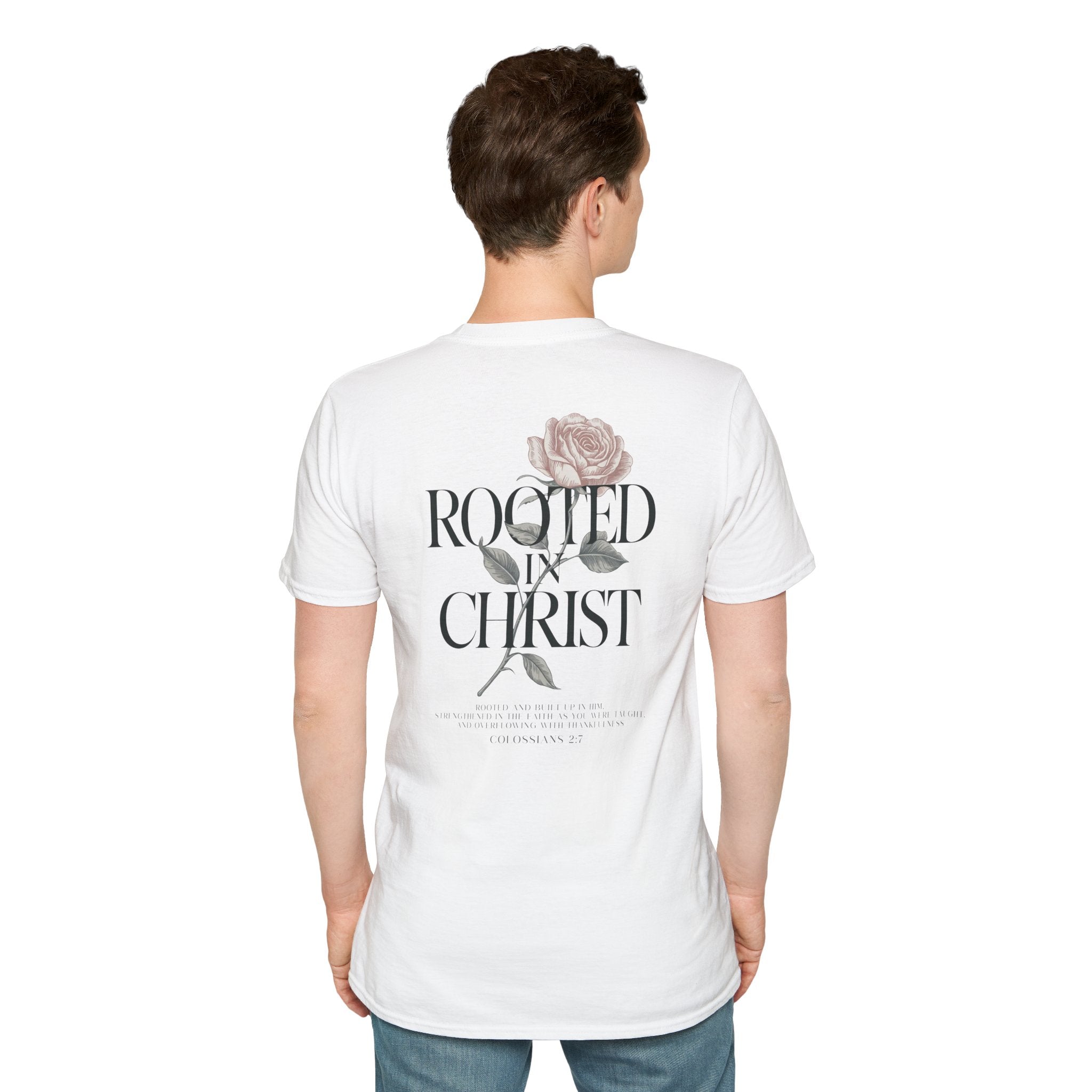 Rooted in Christ Floral T-Shirt — Christian Gift for Women Faith Graphic Tee