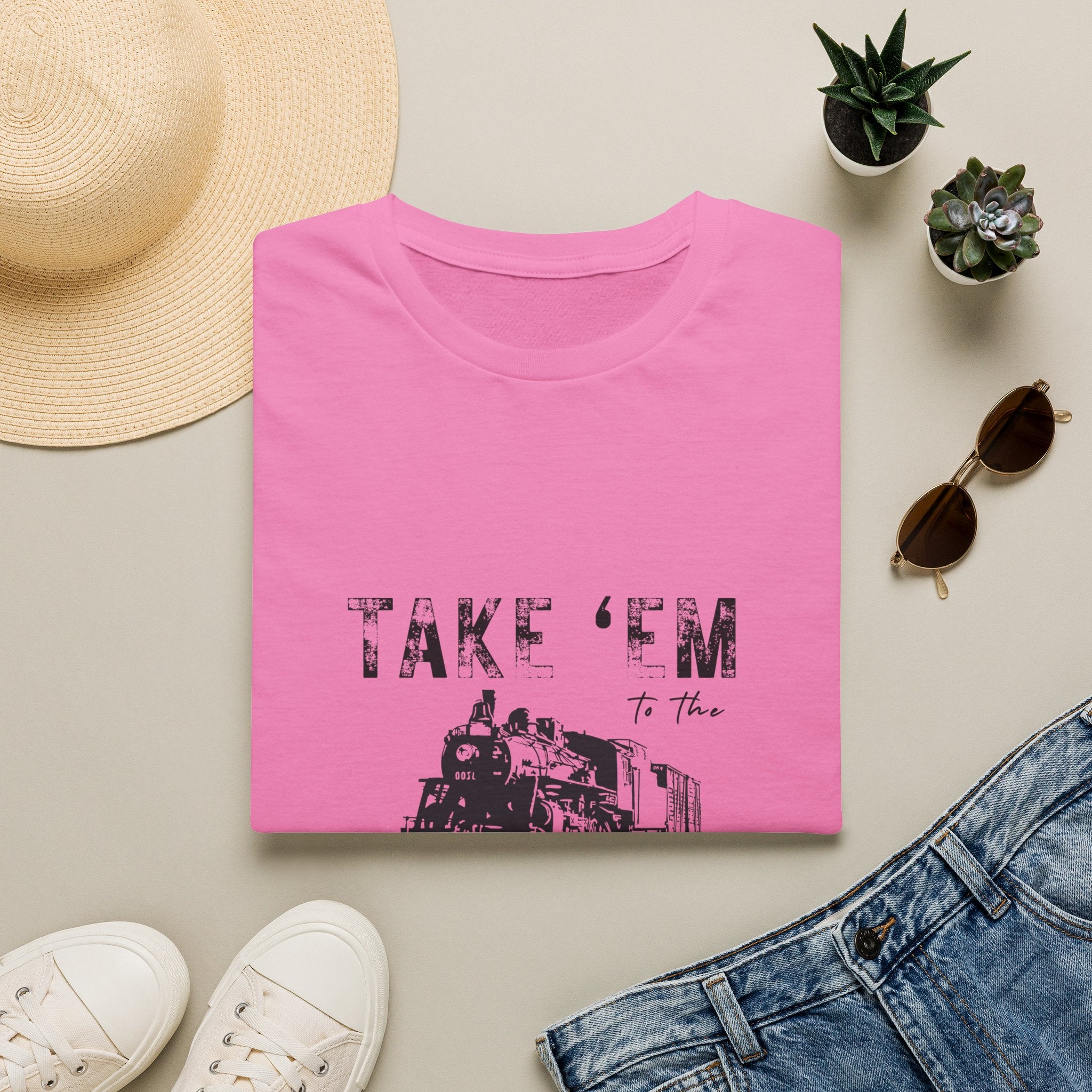 Take 'Em to the Train Station T-Shirt — Funny Sarcastic Gift Vintage Engine Graphic Tee