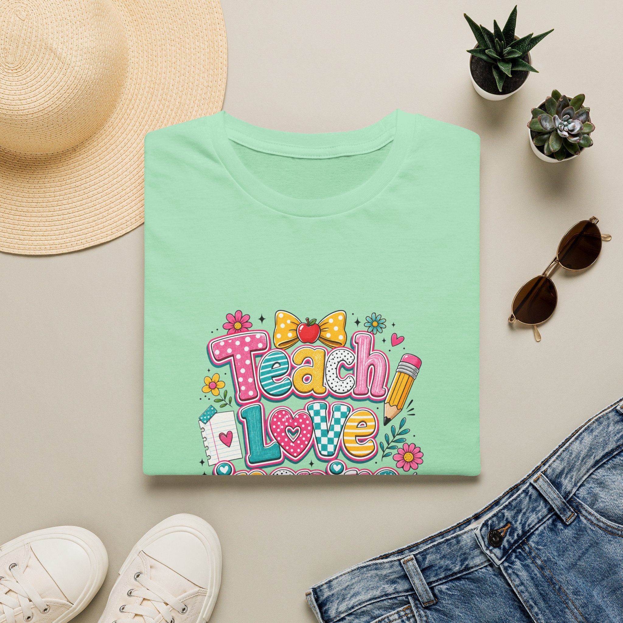 Teach Love Inspire T-Shirt — Cute Colorful Teacher Gift School Appreciation Tee