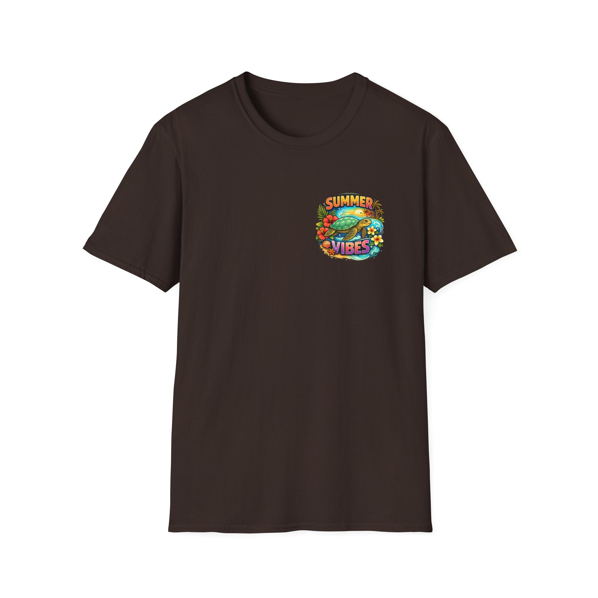 Summer Vibes Sea Turtle T-Shirt — Cute Beach Gift for Women Surf Floral Graphic Tee