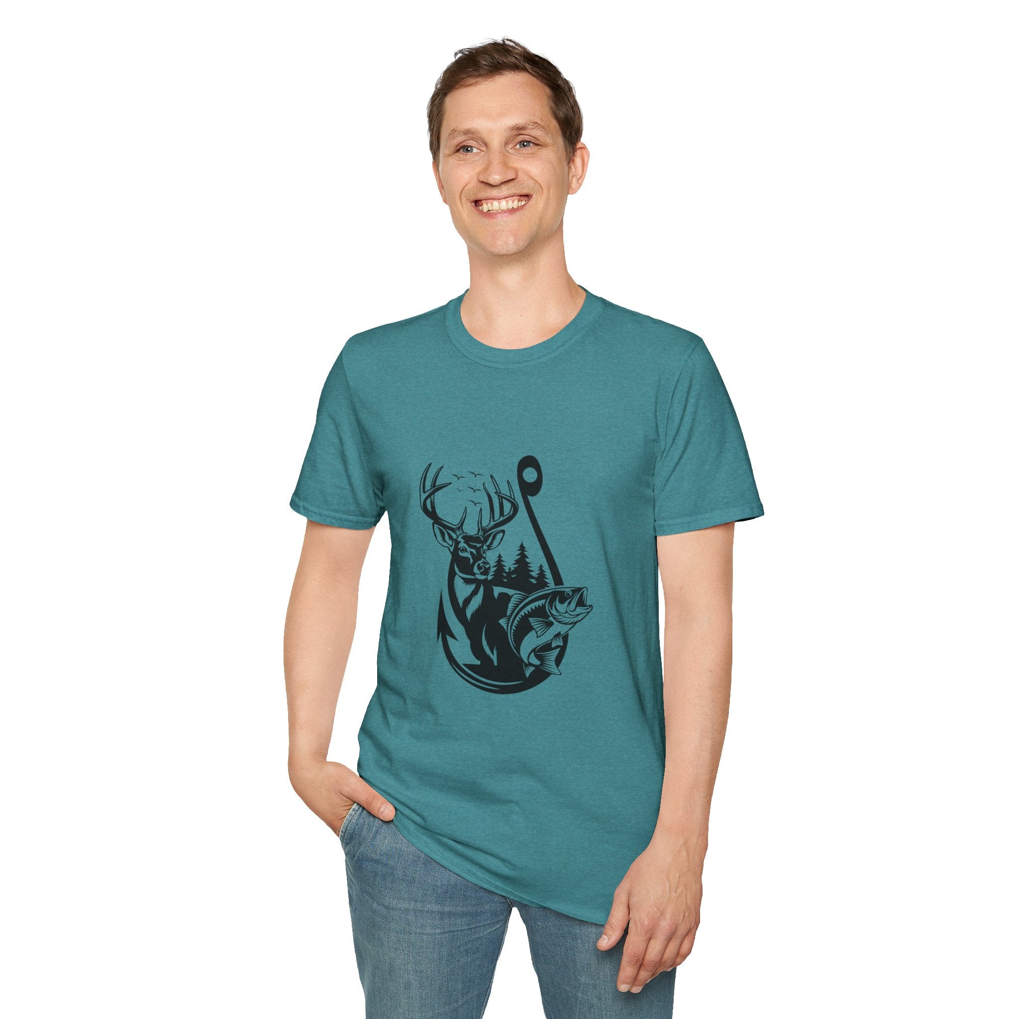Hunt Fish & Forest Adventure T-Shirt — Outdoor Gift for Hunters & Fishermen