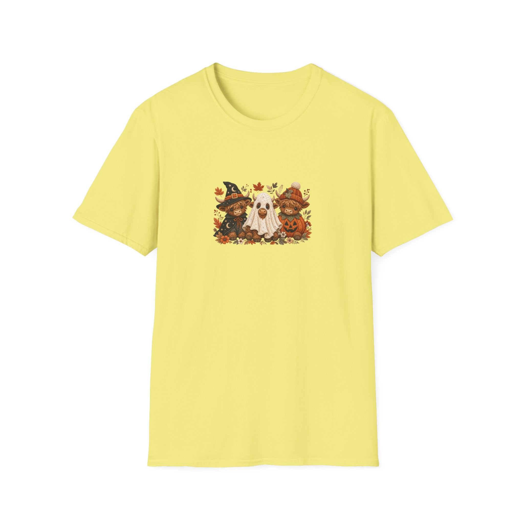 Halloween Cows Trio T-Shirt — Cute Funny Gift for Her Ghost & Pumpkin Fall Tee