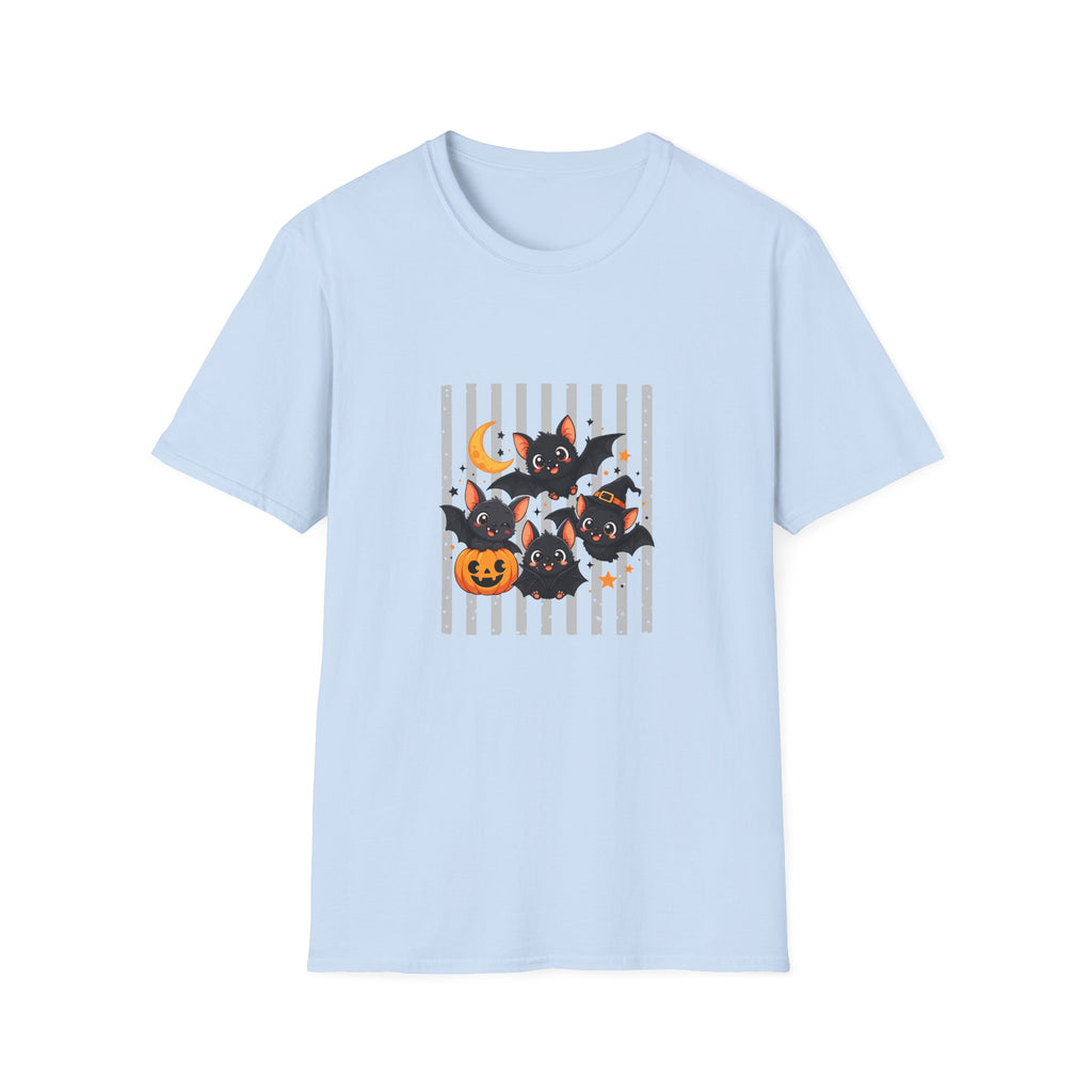 Halloween Bats Pumpkin Moon T-Shirt — Cute Spooky Gift for Women Graphic Tee