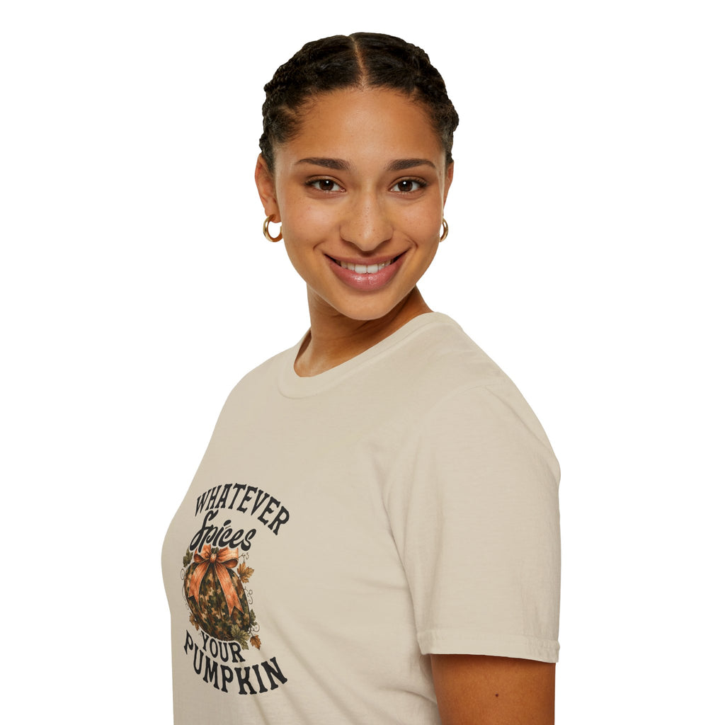 Whatever Spices Your Pumpkin T-Shirt — Funny Fall Gift for Women Pumpkin Spice Tee