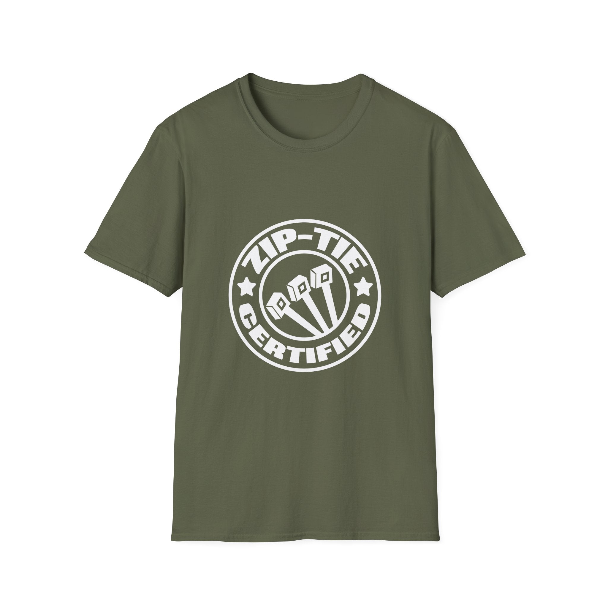 Zip-Tie Certified T-Shirt — Funny Handyman Gift for Him Bold Graphic Tee