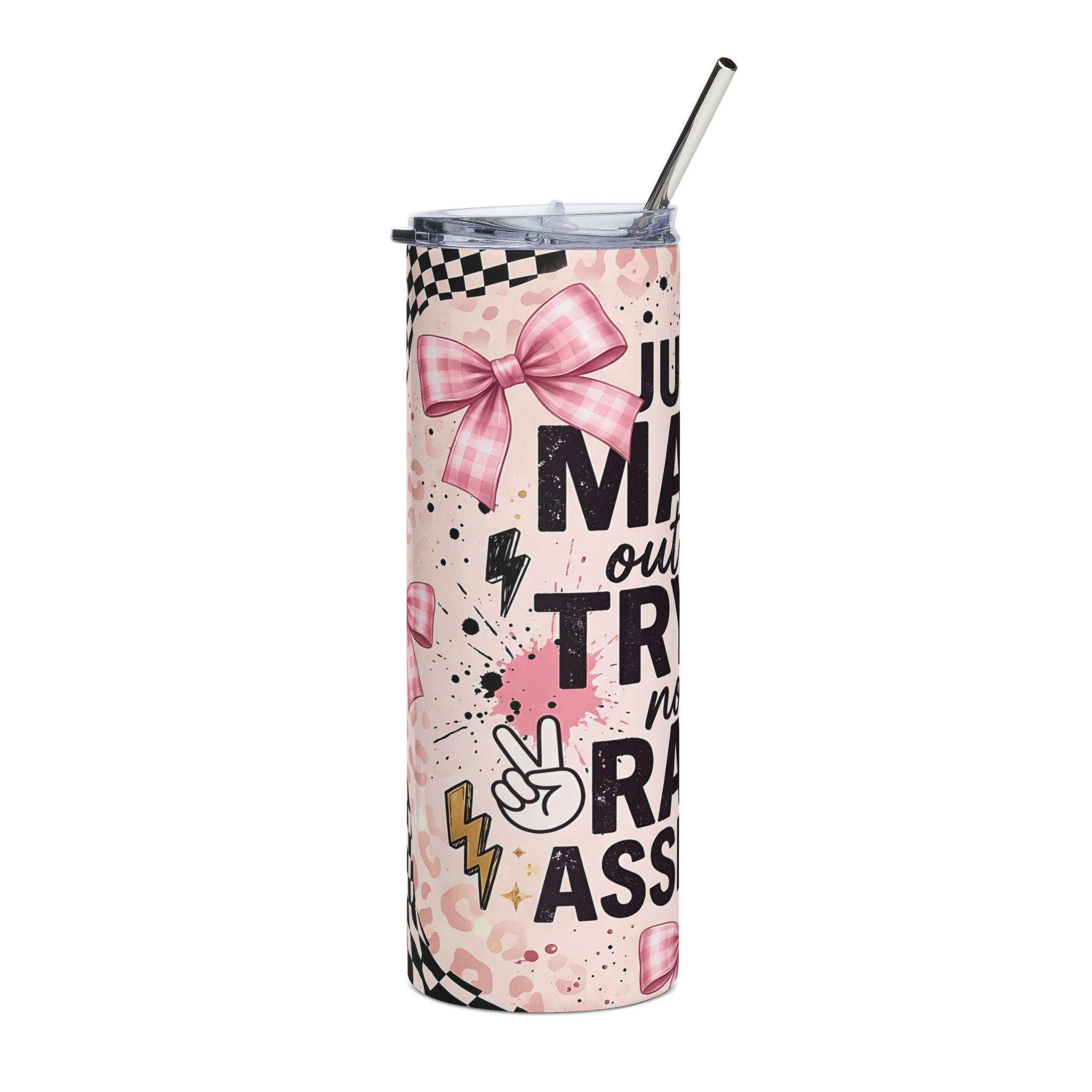 Mama Trying Not To Raise Assholes Tumbler — Funny Mom Gift 20oz Stainless Steel Cup