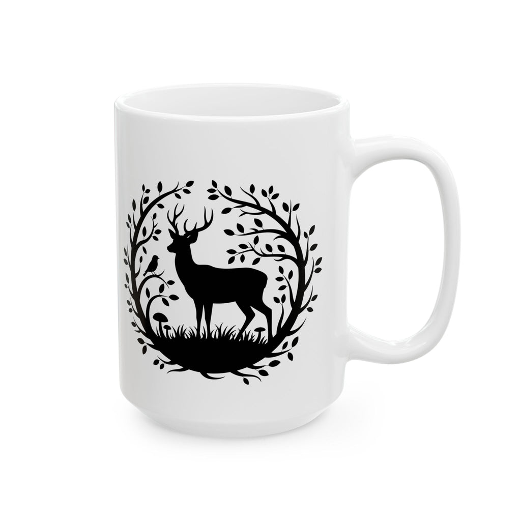 Tree of Serenity Nature Ceramic Mug — Cute Peaceful Gift Black Silhouette Coffee Cup