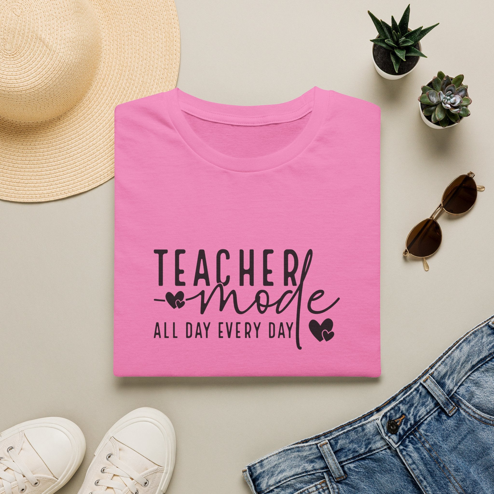 Teacher Mode All Day Every Day T-Shirt — Funny Teacher Gift Appreciation Graphic Tee