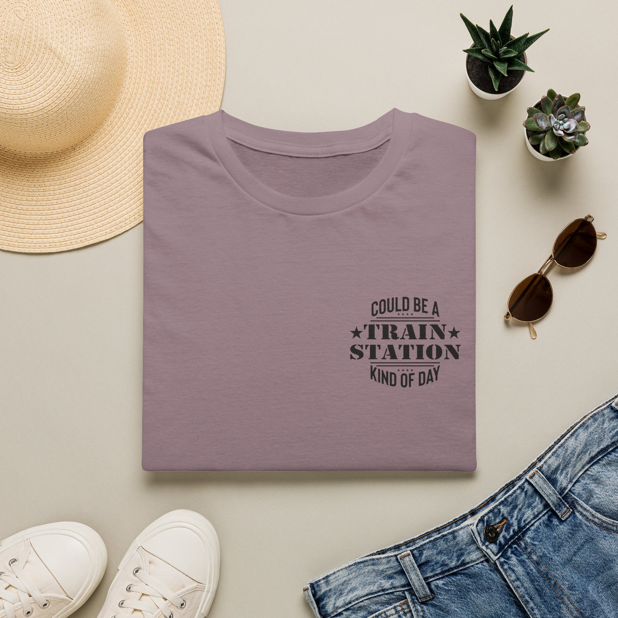 Could Be a Train Station Kind of Day T-Shirt — Funny Sarcastic Gift for Her Pocket Tee