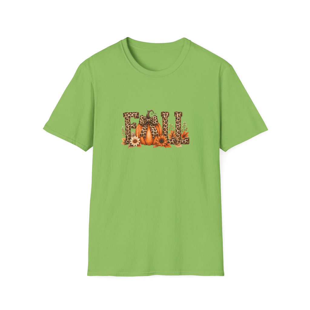 Fall Leopard Pumpkin T-Shirt — Cute Autumn Gift for Women Floral Graphic Tee