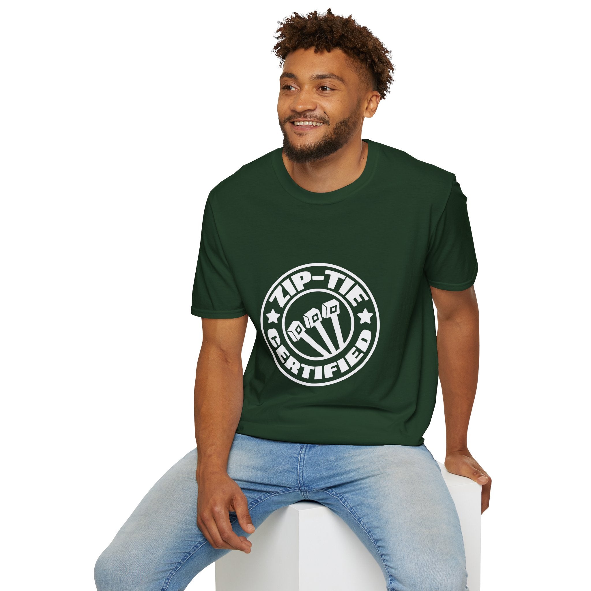 Zip-Tie Certified T-Shirt — Funny Handyman Gift for Him Bold Graphic Tee