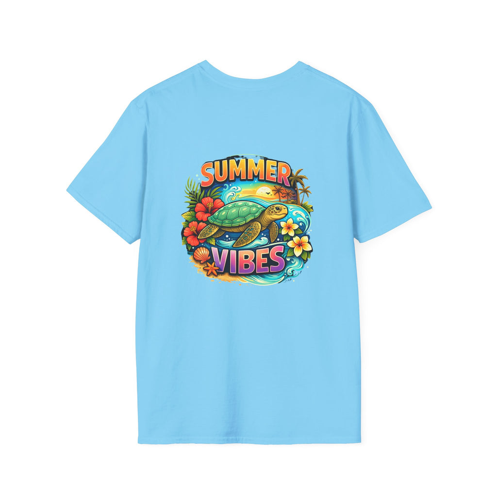 Summer Vibes Sea Turtle T-Shirt — Cute Beach Gift for Women Surf Floral Graphic Tee