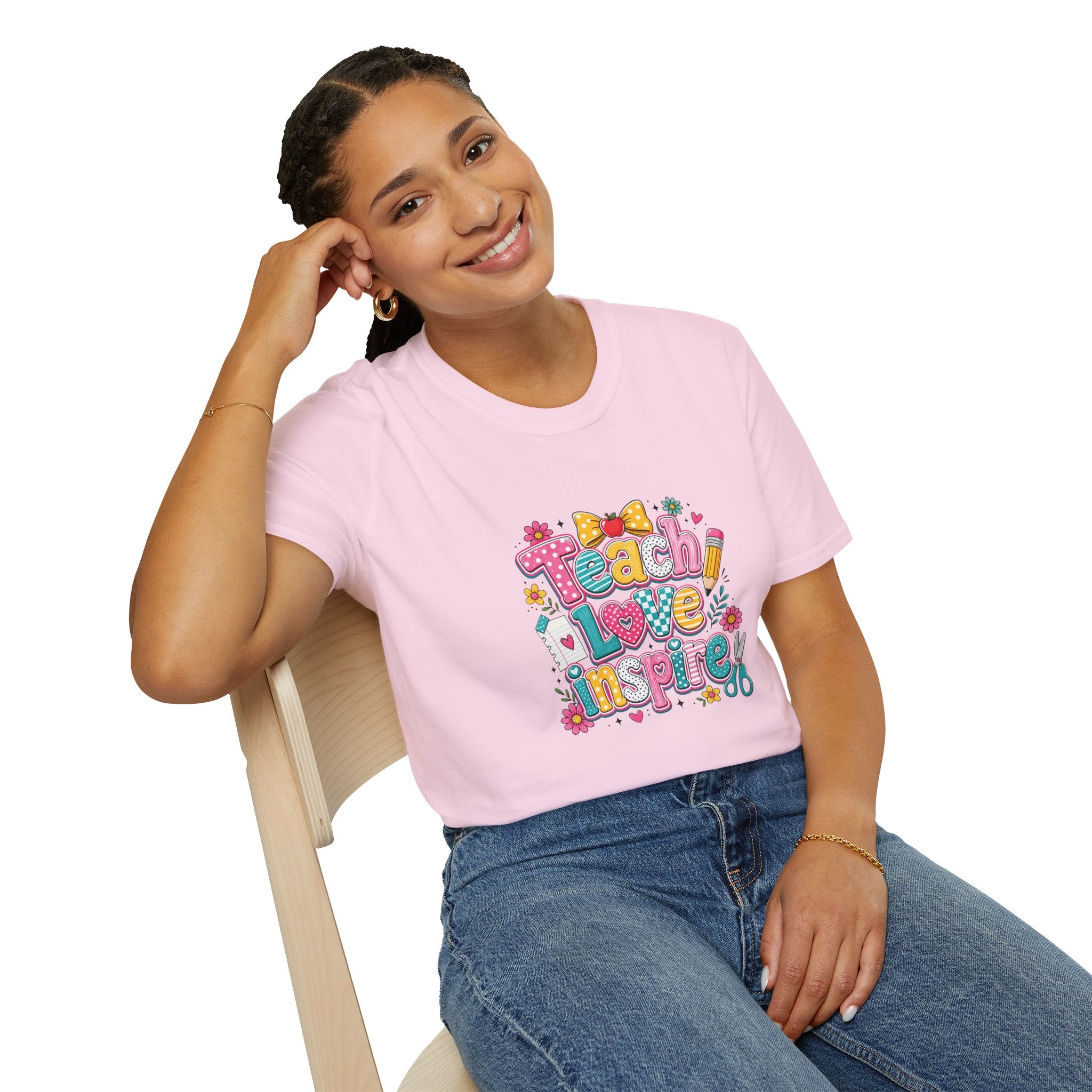 Teach Love Inspire T-Shirt — Cute Colorful Teacher Gift School Appreciation Tee