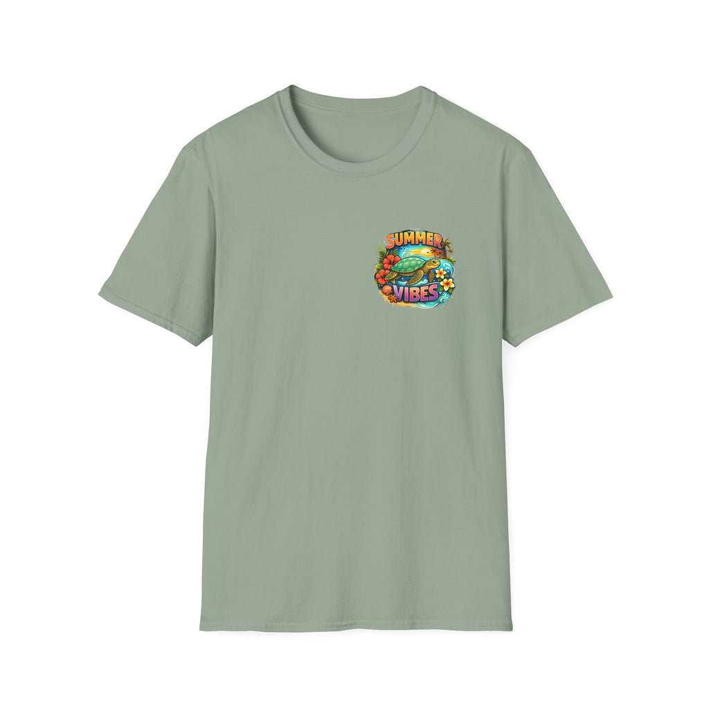 Summer Vibes Sea Turtle T-Shirt — Cute Beach Gift for Women Surf Floral Graphic Tee