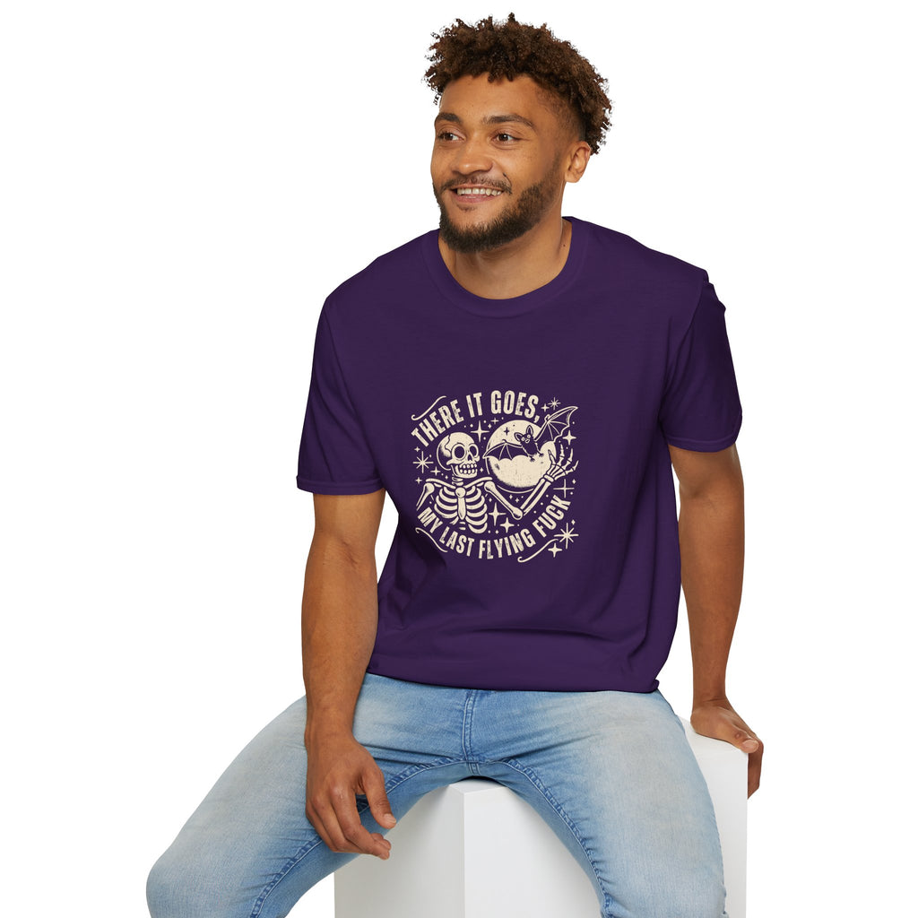 There It Goes Skull Moon & Bat T-Shirt — Cute Halloween Gift for Women Graphic Tee
