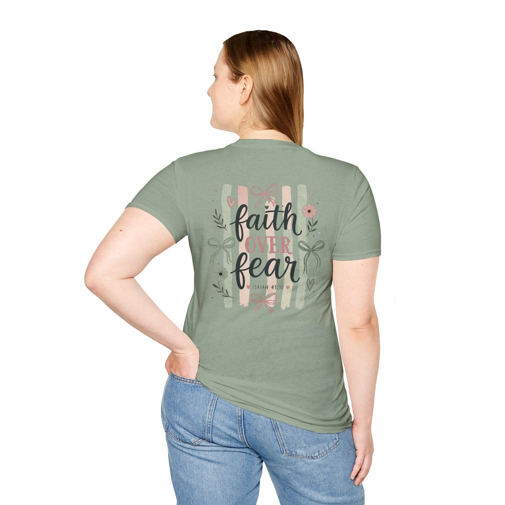Faith Over Fear T-Shirt — Inspirational Christian Gift for Women Everyday Graphic Tee