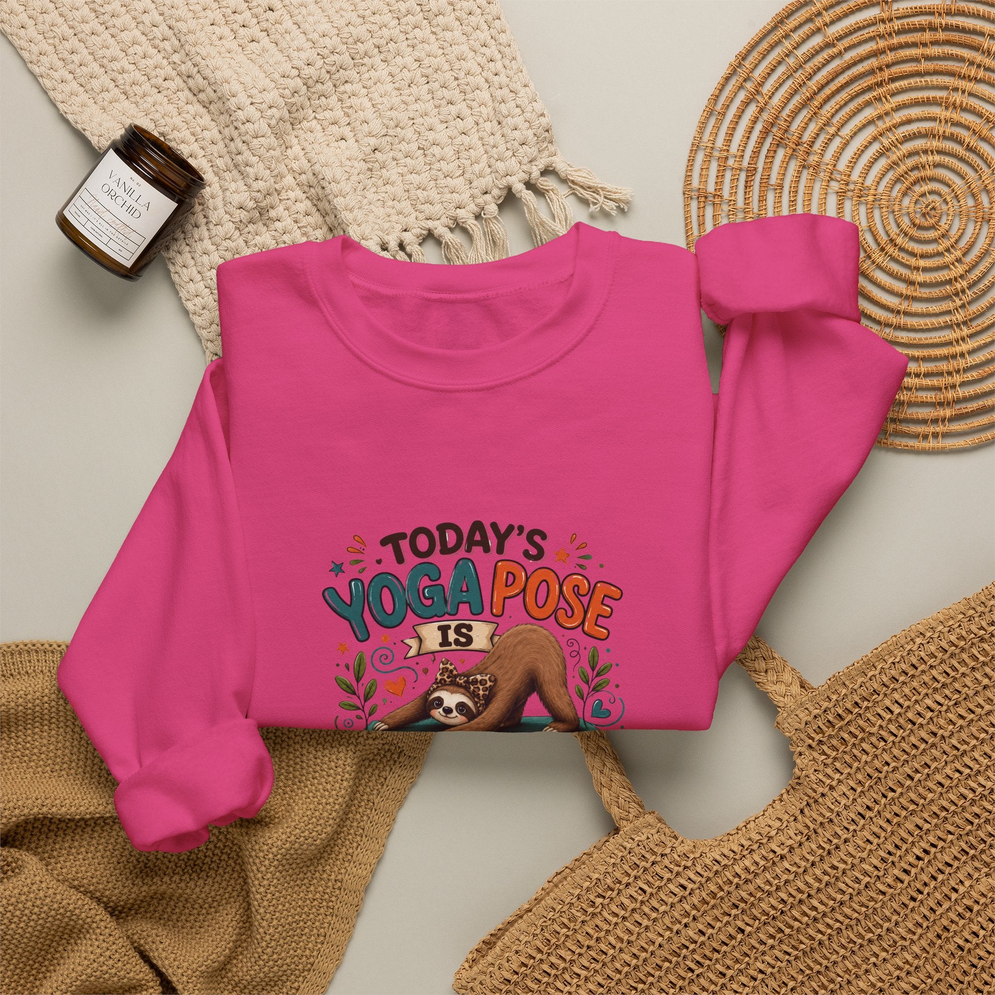 Downward Spiral Sloth Sweatshirt — Funny Lazy Gift for Her Yoga Pose Crewneck