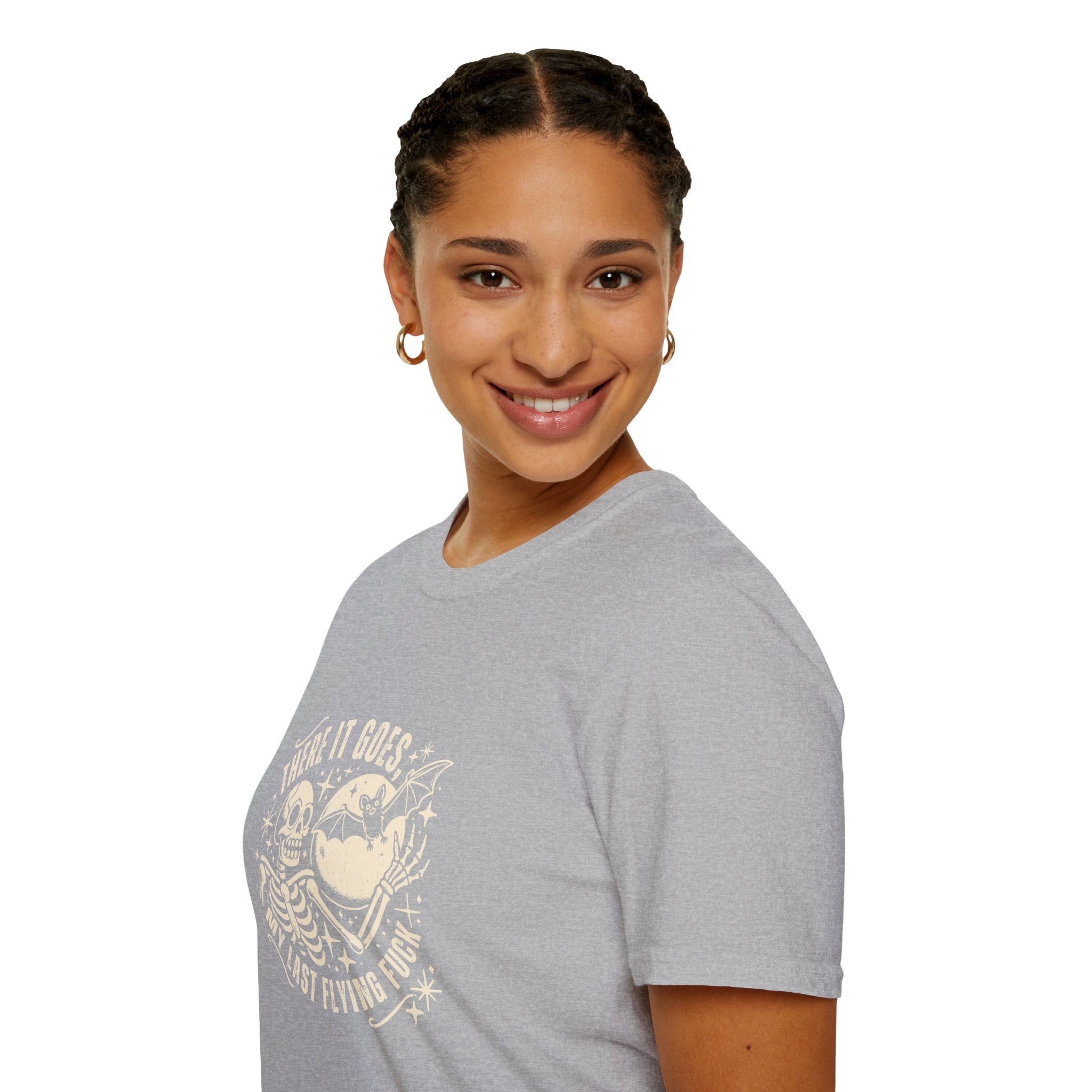 There It Goes Skull Moon & Bat T-Shirt — Cute Halloween Gift for Women Graphic Tee