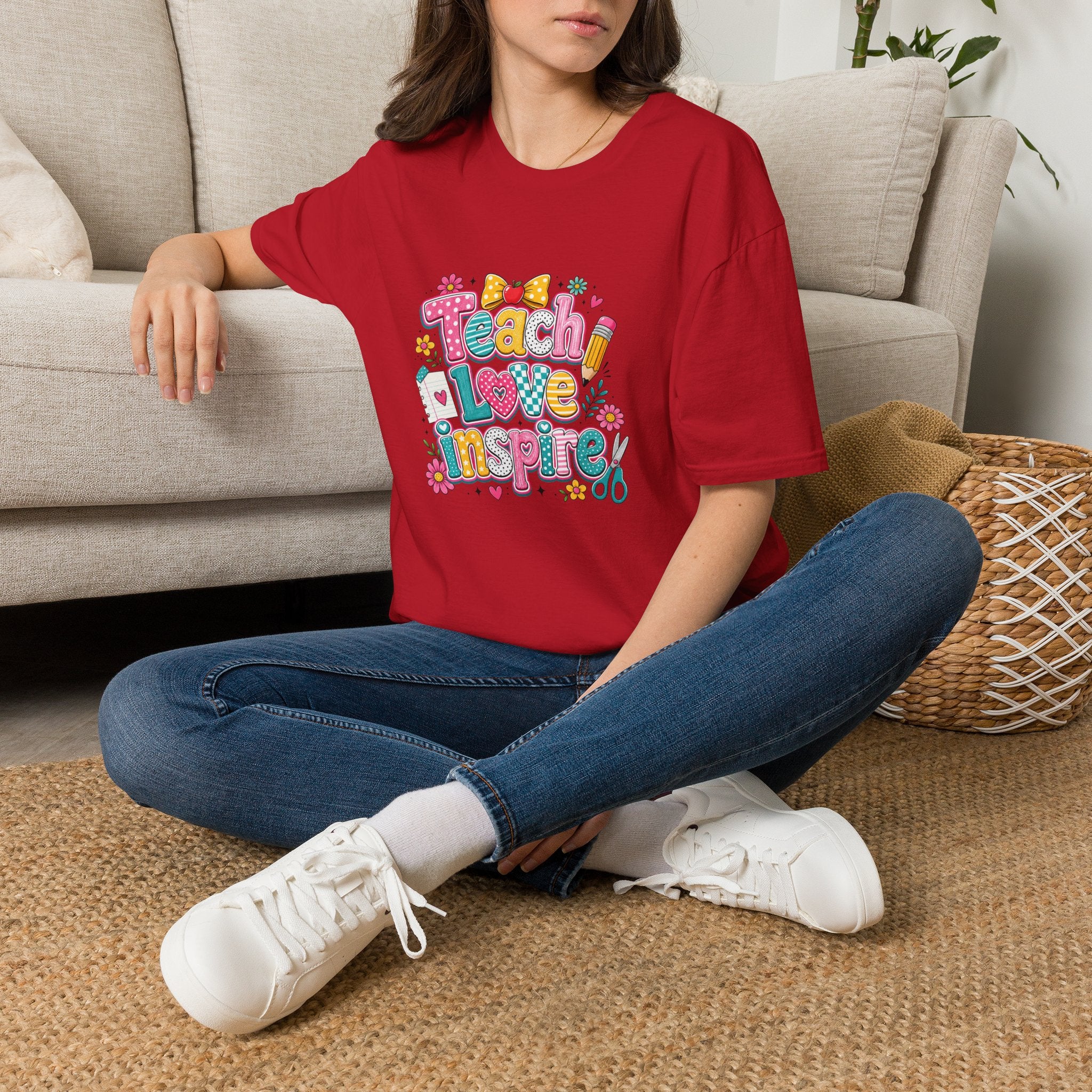 Teach Love Inspire T-Shirt — Cute Colorful Teacher Gift School Appreciation Tee