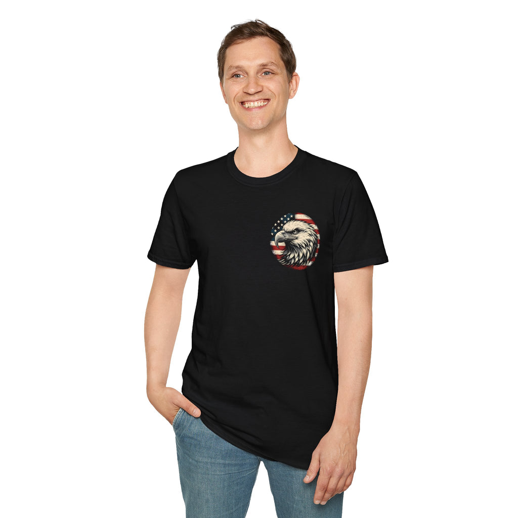 Patriotic Bald Eagle T-Shirt — American Flag Gift for Him Fourth of July Graphic Tee
