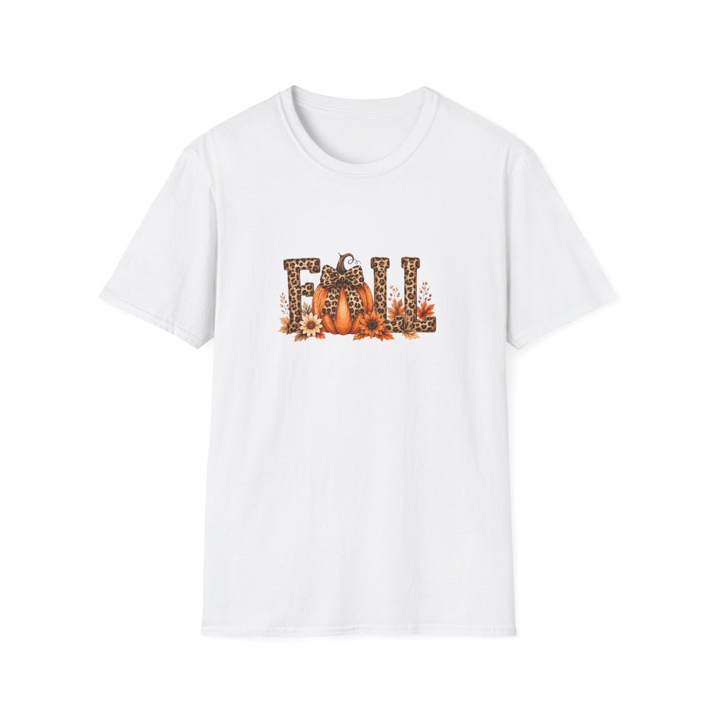 Fall Leopard Pumpkin T-Shirt — Cute Autumn Gift for Women Floral Graphic Tee