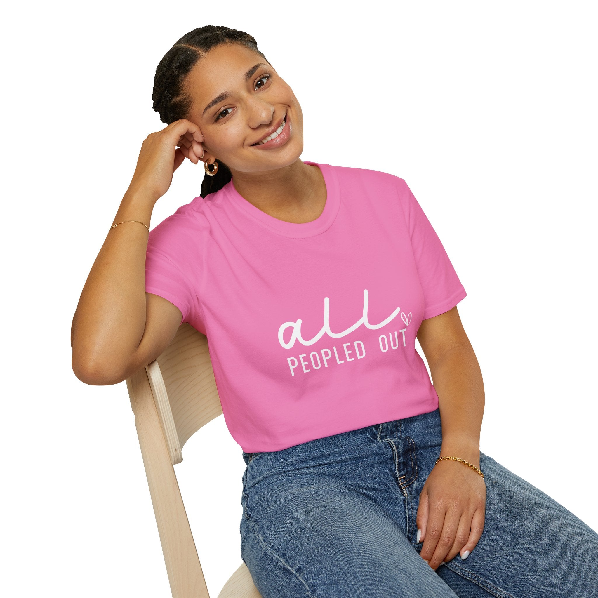 All Peopled Out T-Shirt — Funny Introvert Gift for Her Sarcastic Anti-Social Tee