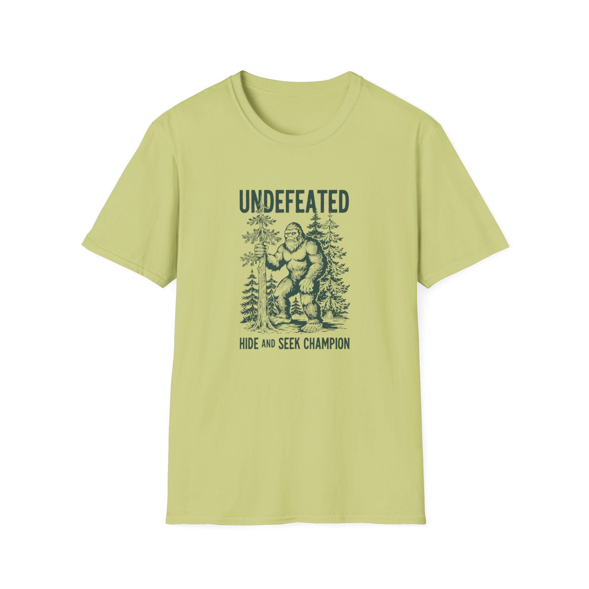 Undefeated Bigfoot T-Shirt — 'Hide and Seek Champion' Graphic Tee