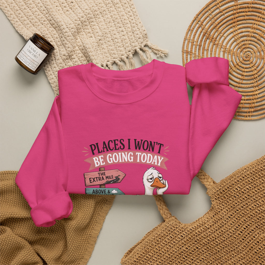 Places I Won't Be Going Today Goose Sweatshirt — Funny Introvert Gift for Her Crewneck