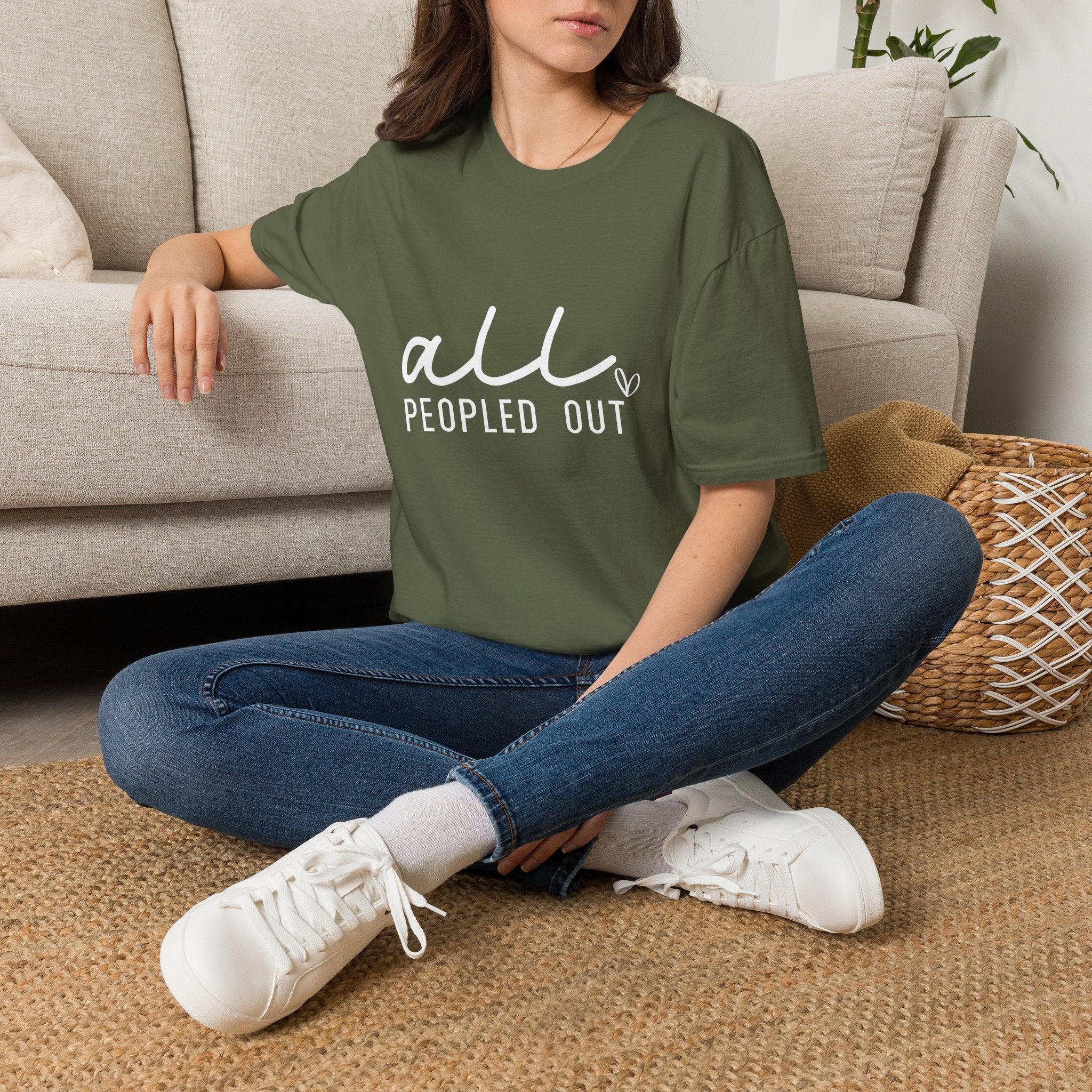 All Peopled Out T-Shirt — Funny Introvert Gift for Her Sarcastic Anti-Social Tee