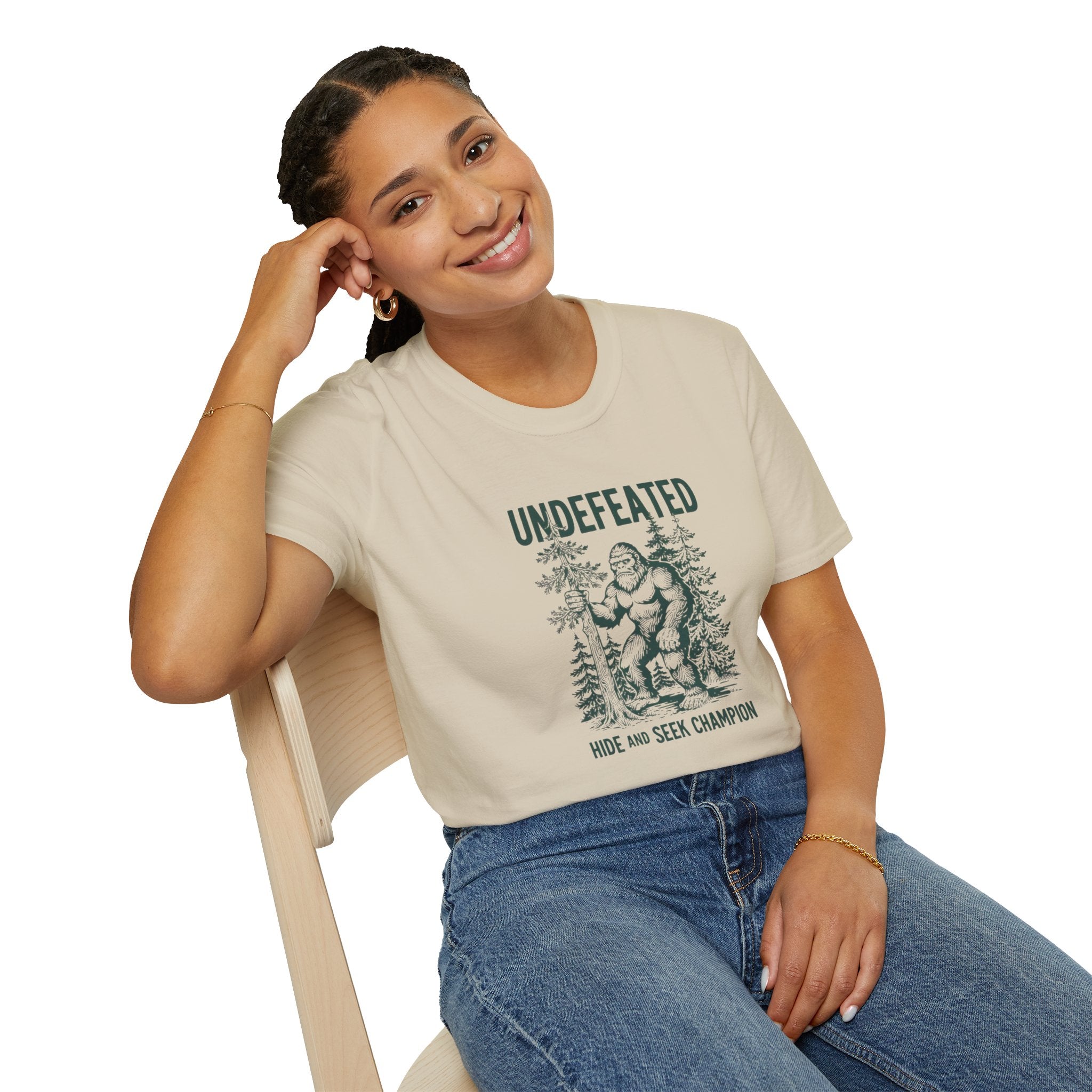 Undefeated Bigfoot T-Shirt — 'Hide and Seek Champion' Graphic Tee