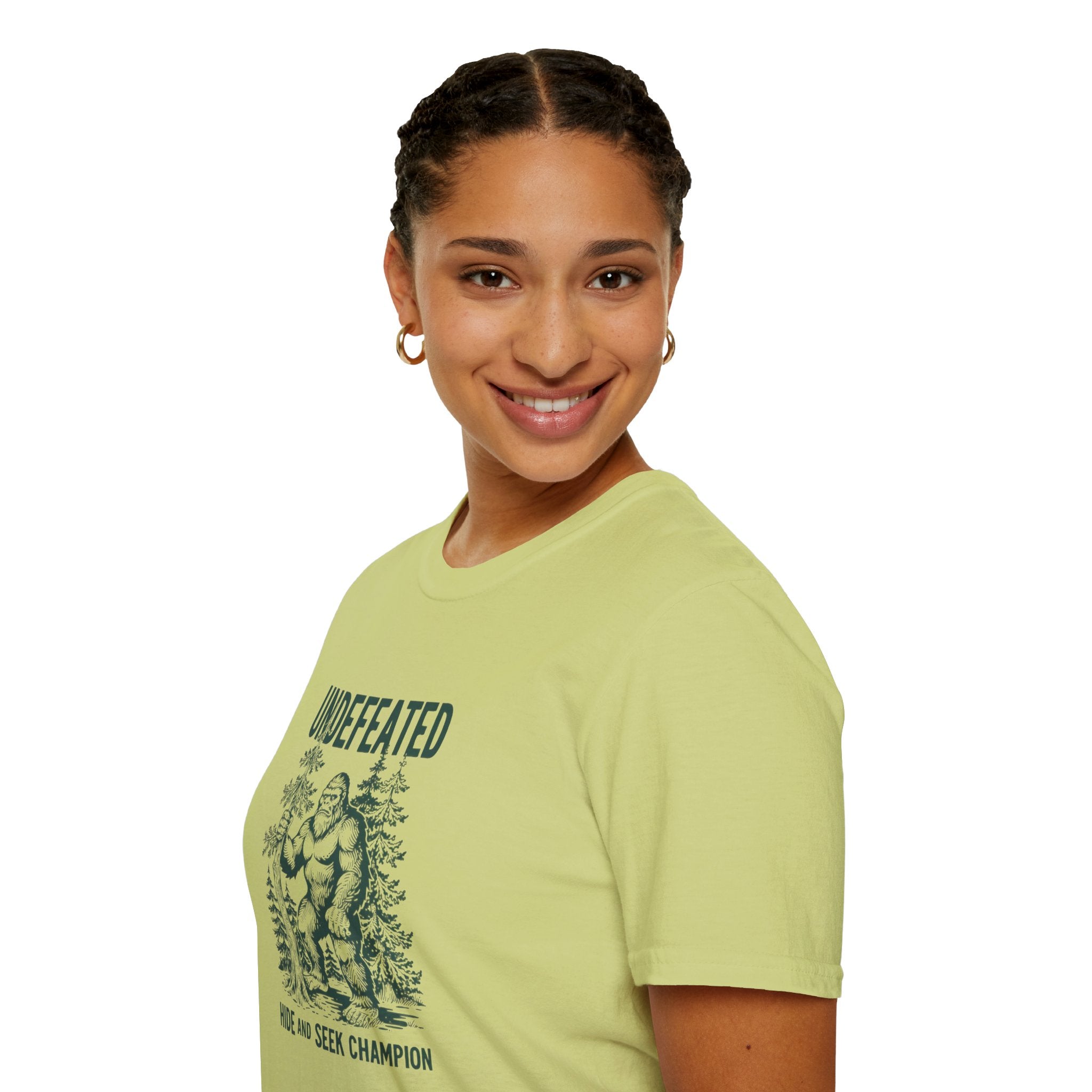 Undefeated Bigfoot T-Shirt — 'Hide and Seek Champion' Graphic Tee