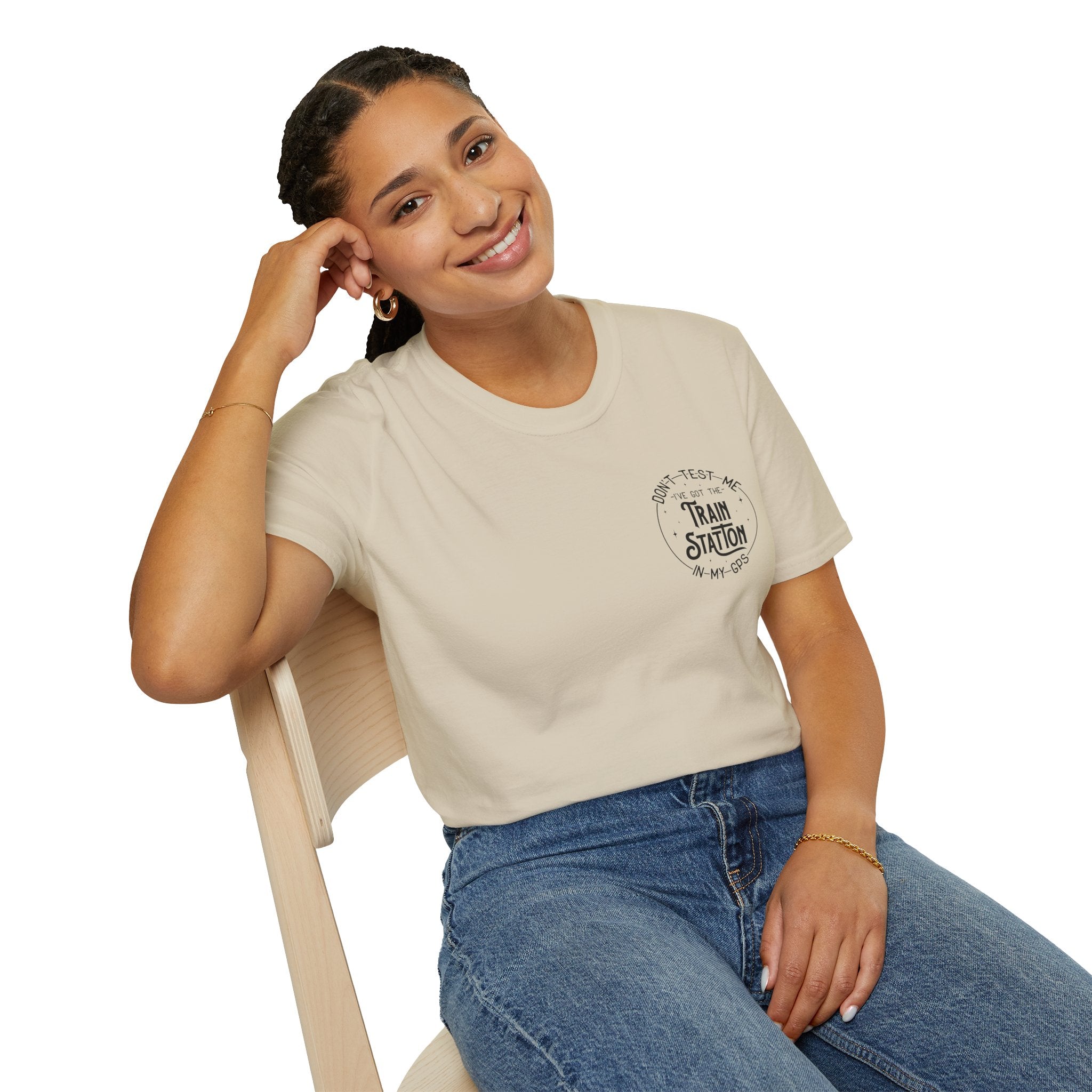 Train Station GPS T-Shirt — Funny Travel Quote Gift for Her Sarcastic Graphic Tee