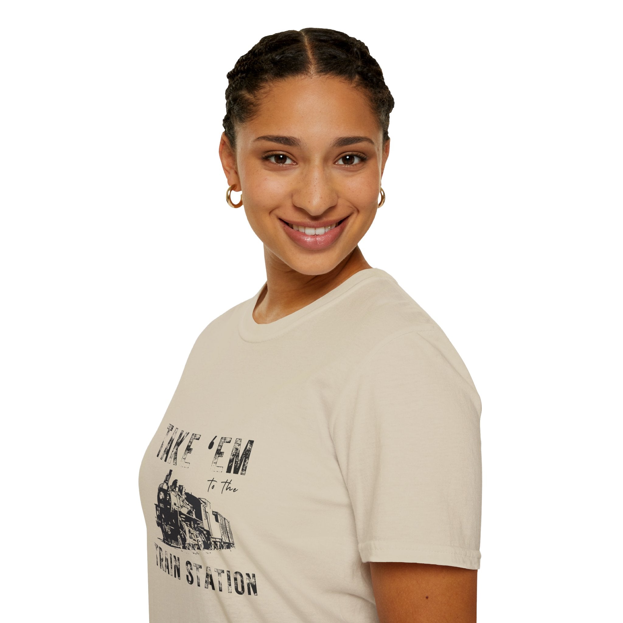 Take 'Em to the Train Station T-Shirt — Funny Sarcastic Gift Vintage Engine Graphic Tee
