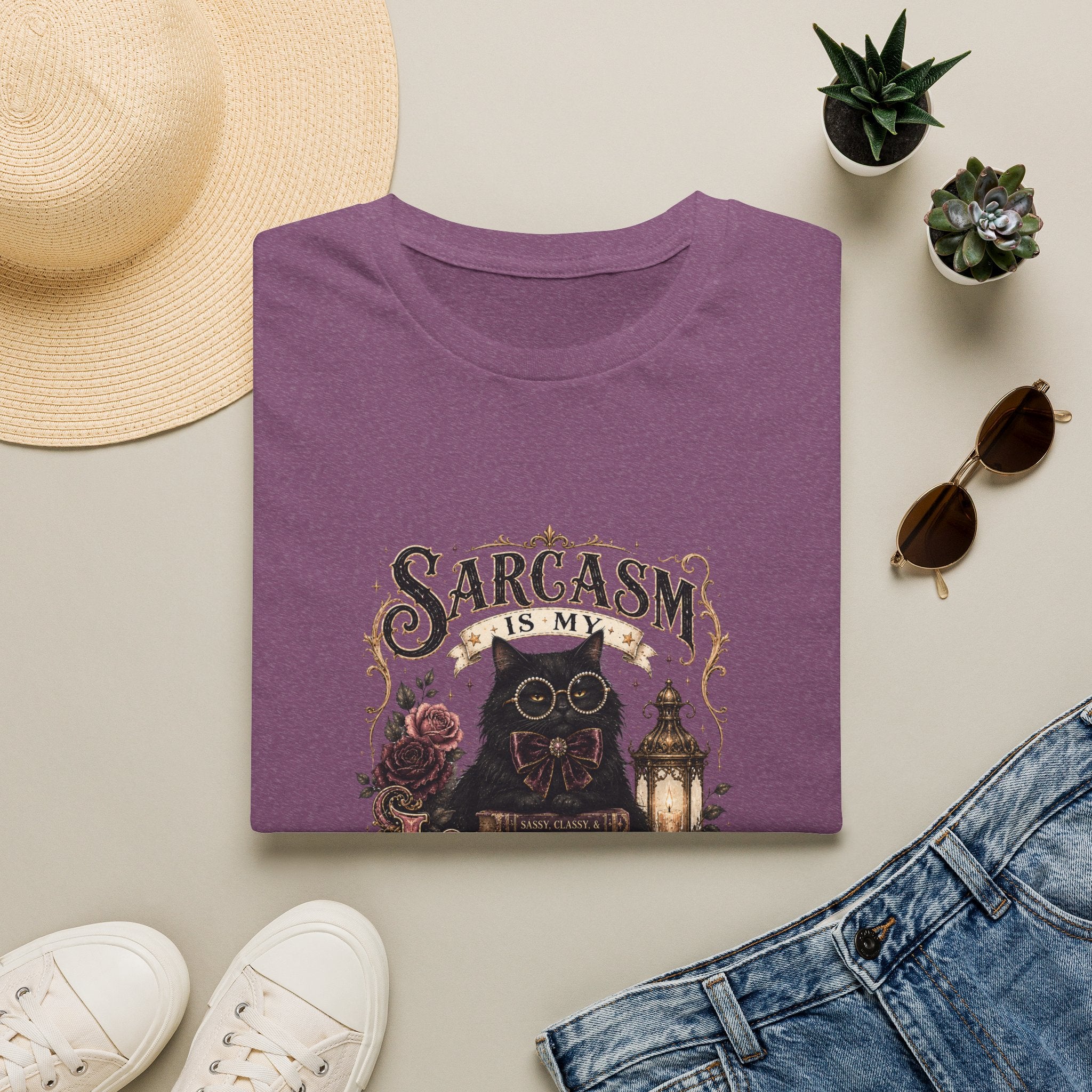 Sarcasm Is My Love Language Cat T-Shirt — Funny Gift for Her Vintage Graphic Tee