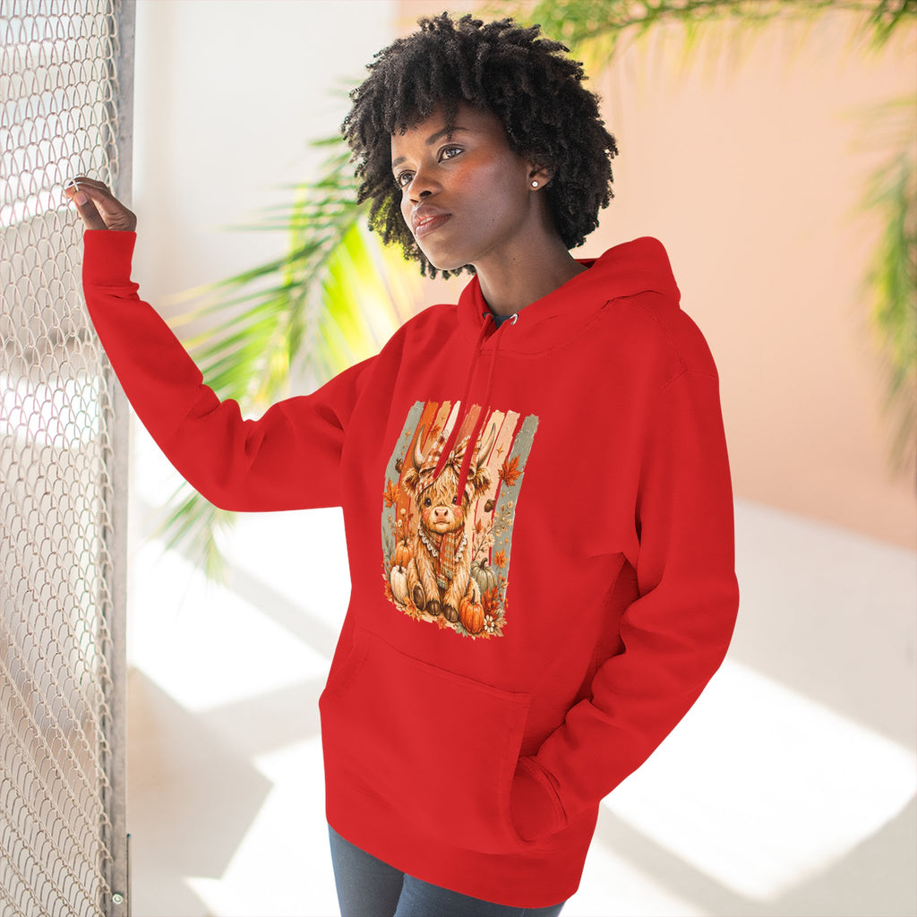 Autumn Pumpkin Cow Hoodie — Cute Fall Gift for Women Cozy Graphic Pullover