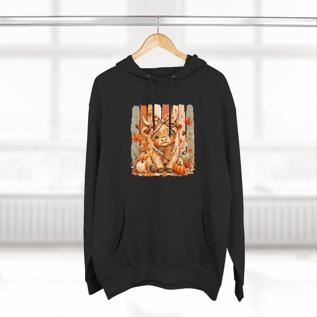 Autumn Pumpkin Cow Hoodie — Cute Fall Gift for Women Cozy Graphic Pullover