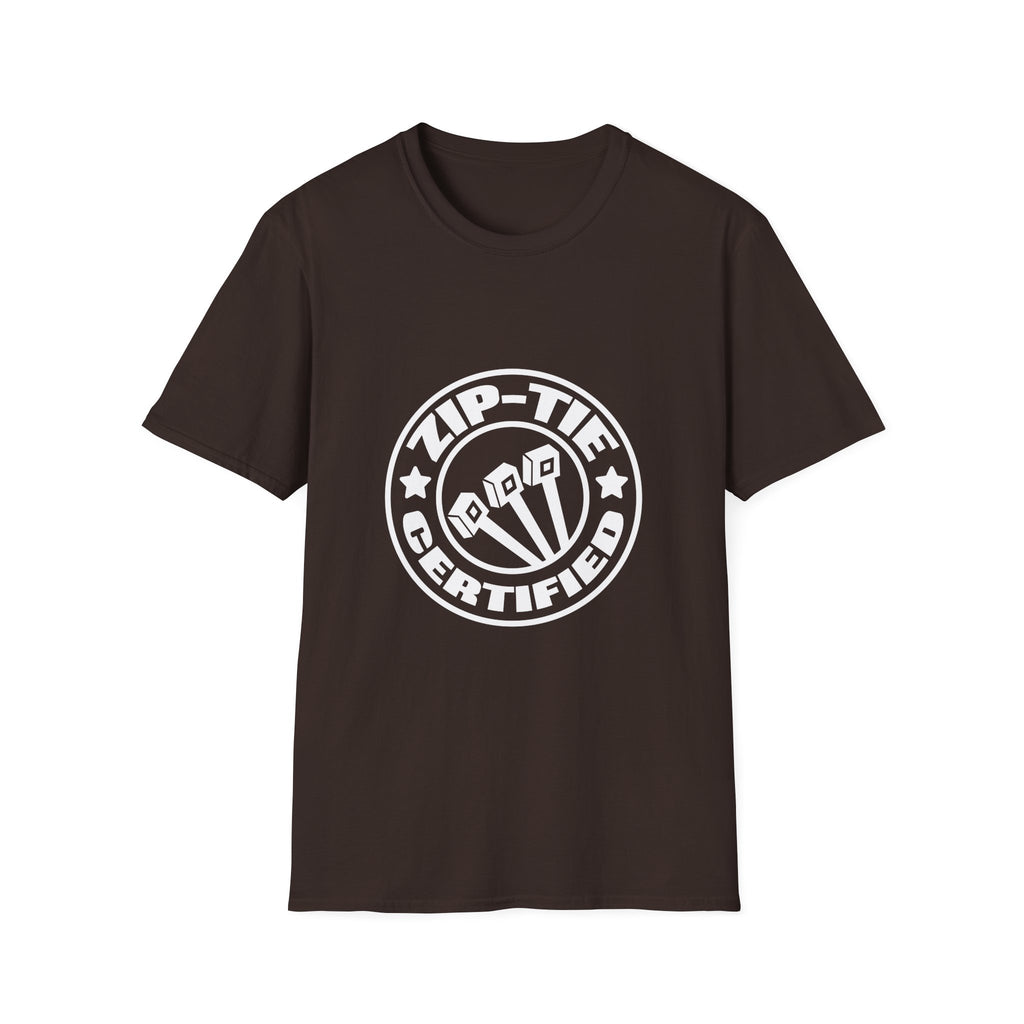 Zip-Tie Certified T-Shirt — Funny Handyman Gift for Him Bold Graphic Tee