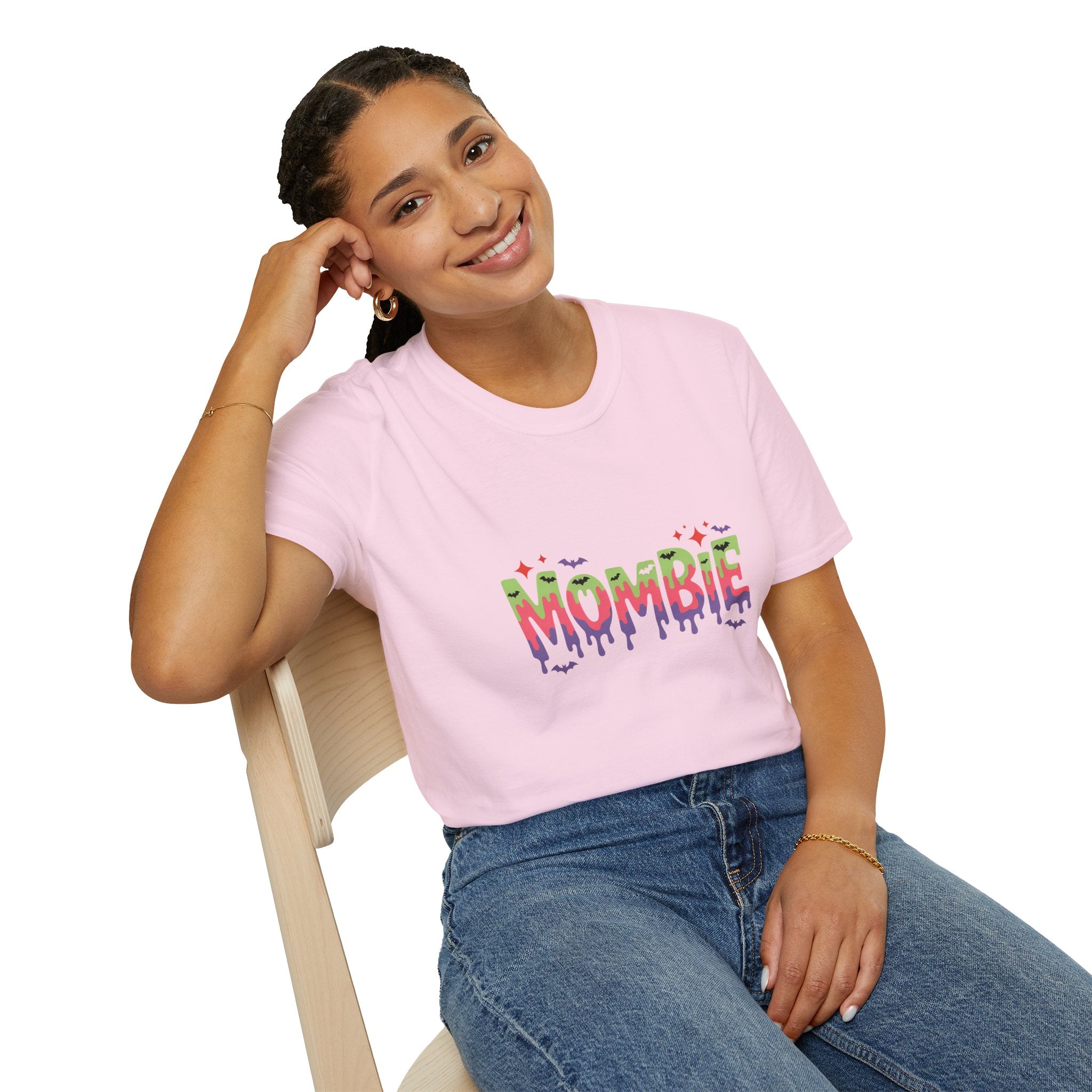 Mombie Halloween T-Shirt — Funny Zombie Mom Gift for Her Neon Graphic Tee