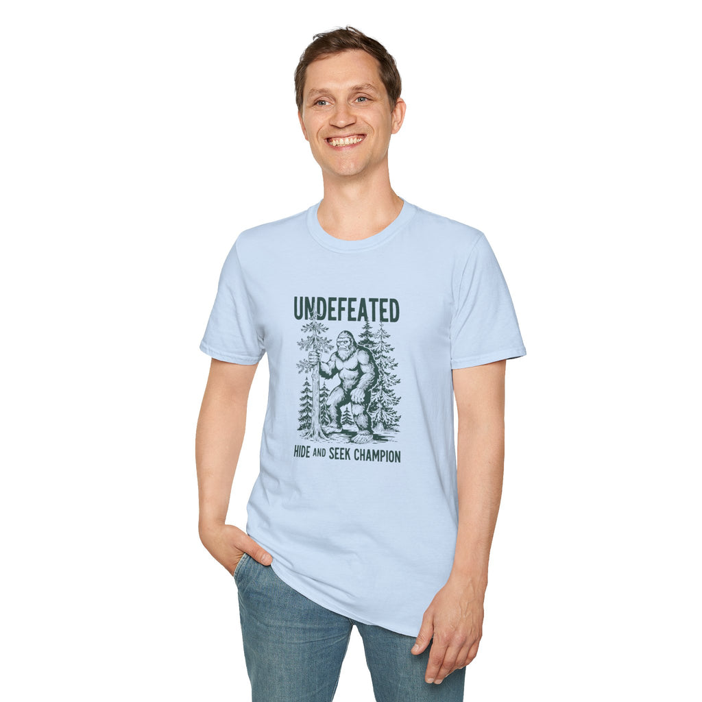 Undefeated Bigfoot T-Shirt — 'Hide and Seek Champion' Graphic Tee