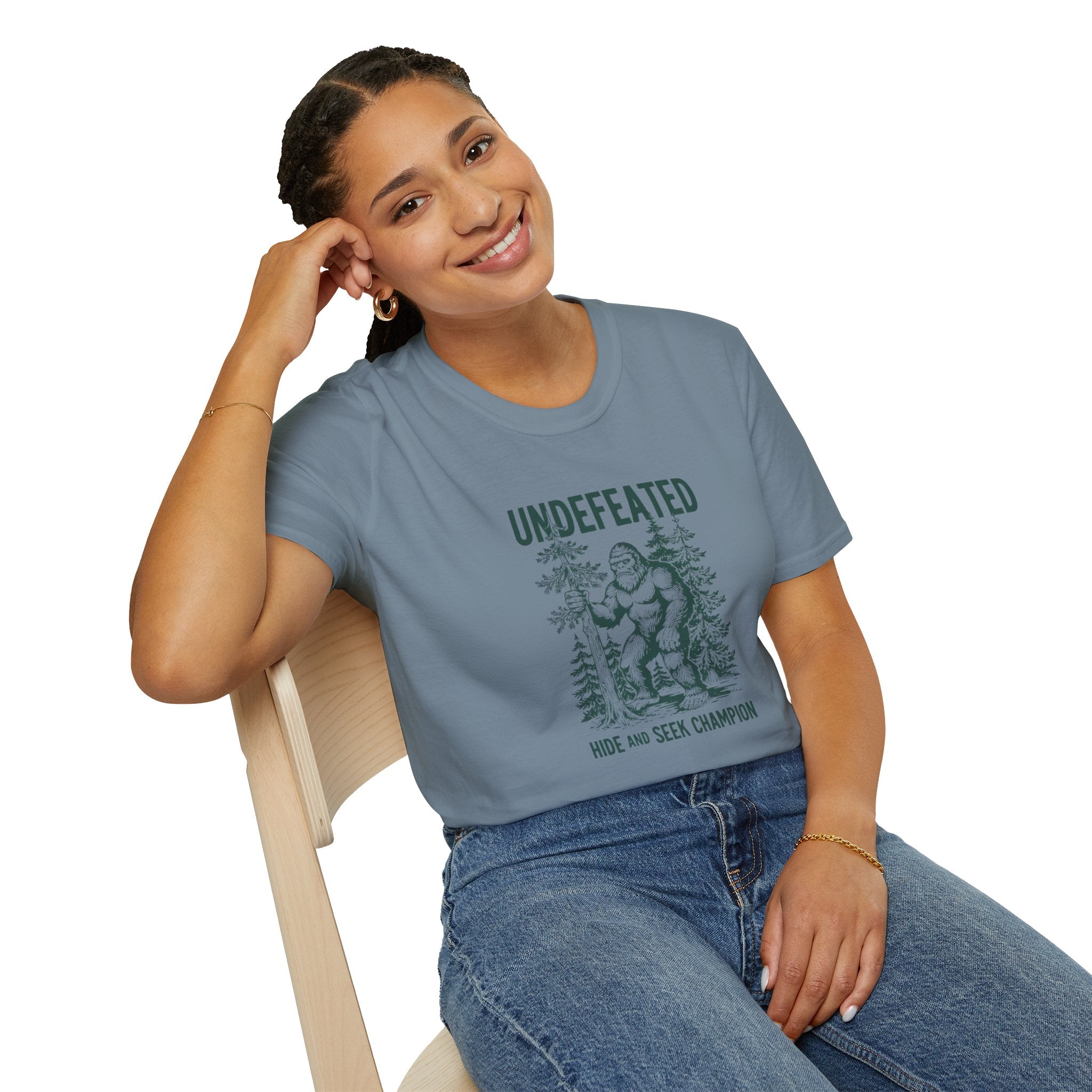 Undefeated Bigfoot T-Shirt — 'Hide and Seek Champion' Graphic Tee