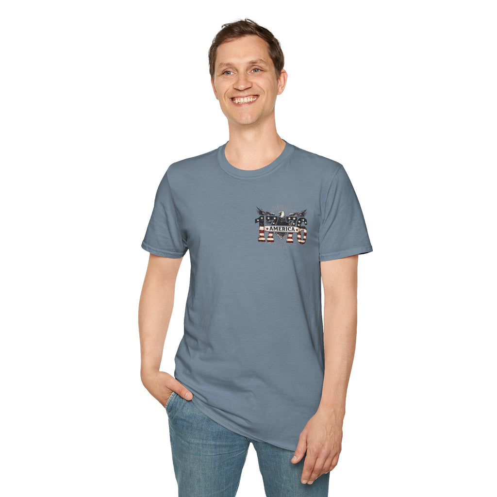 1776 American Flag Eagle T-Shirt — Vintage Patriotic Gift for Him Fourth of July Tee