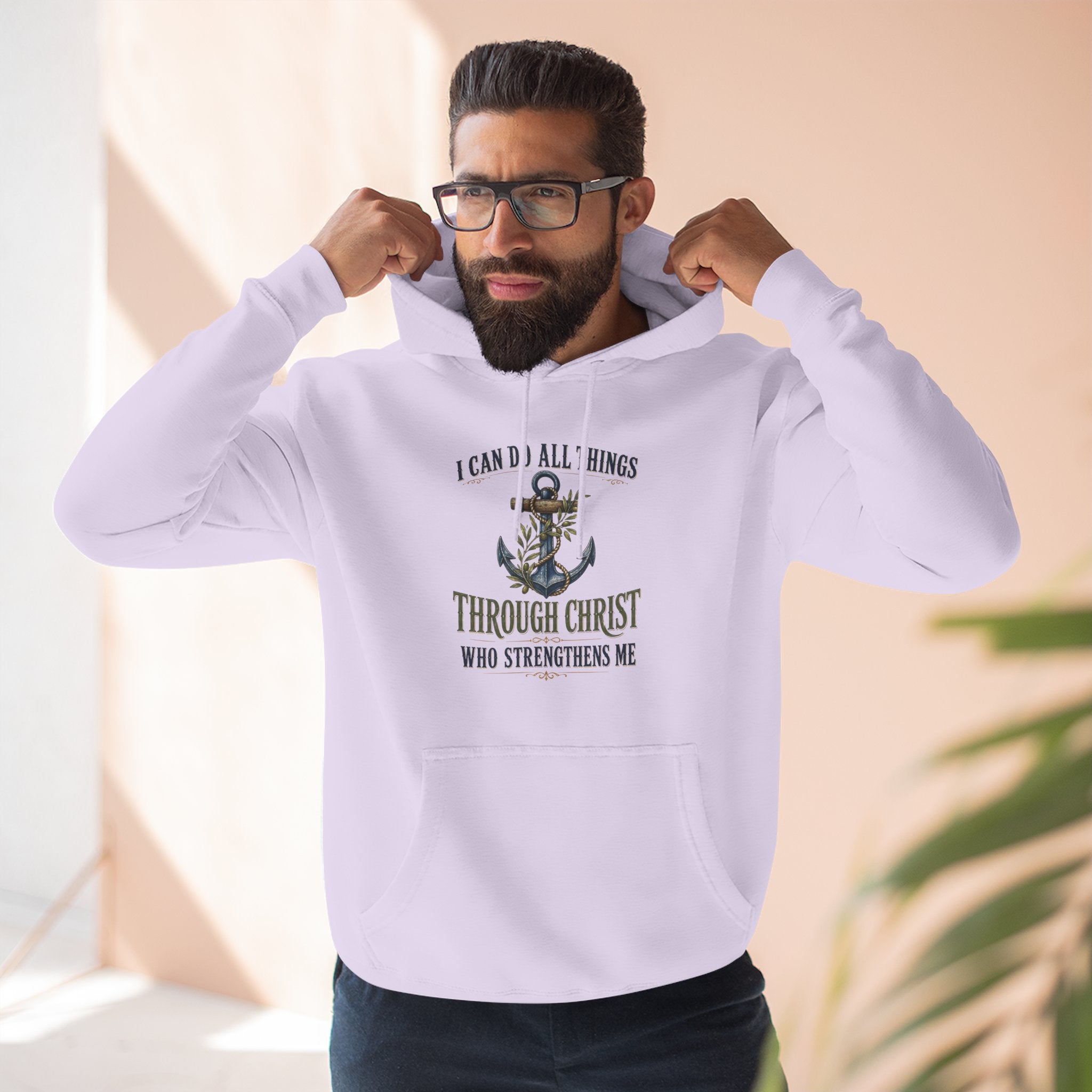 Christian Anchor Hoodie — "I Can Do All Things Through Christ Who Strengthens Me" Inspirational Pullover