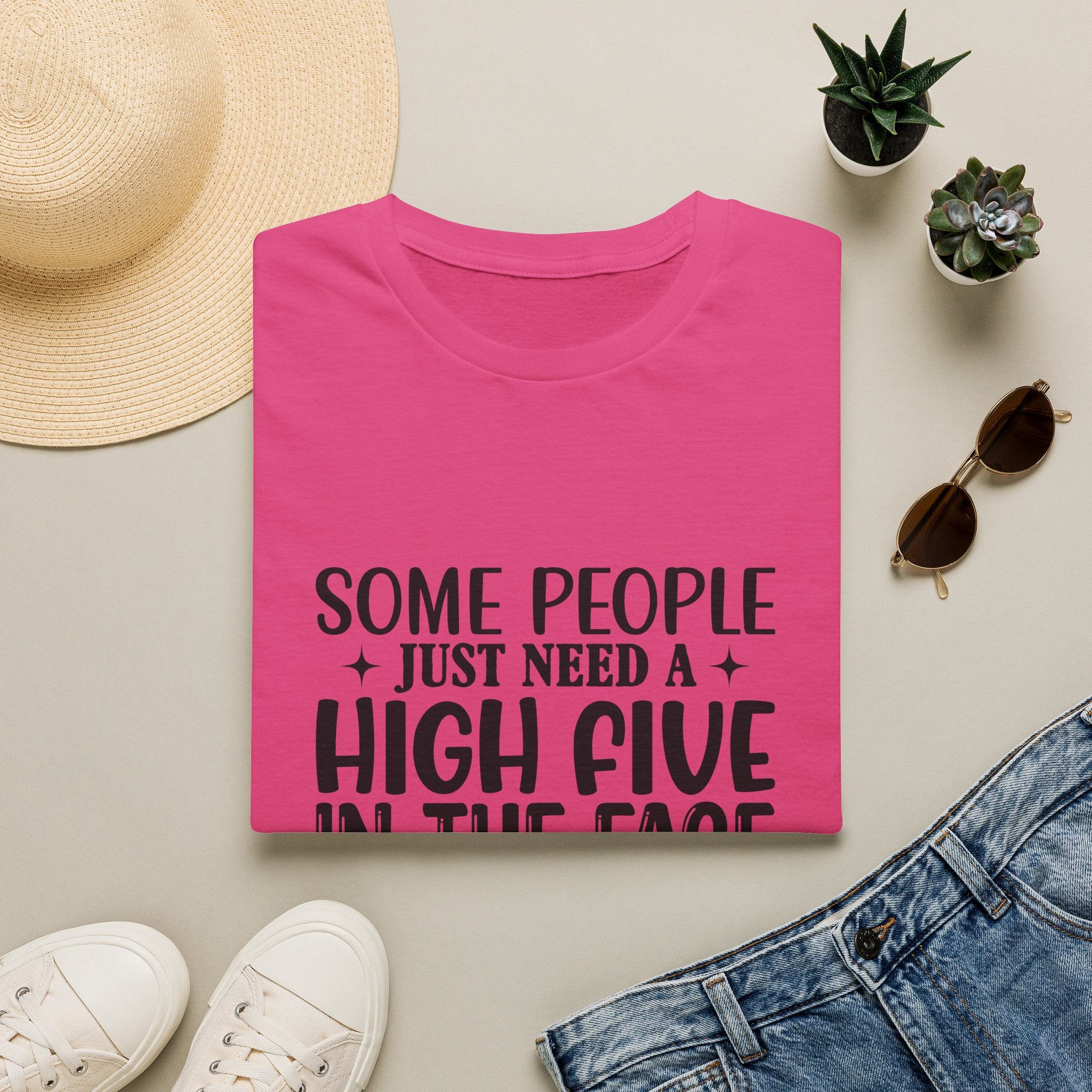 Some People Just Need a High Five in the Face with a Chair T-Shirt — Funny Sarcastic Graphic Tee