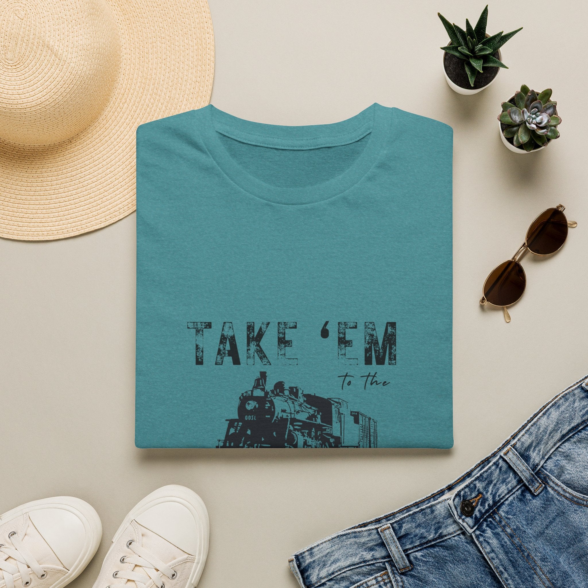 Take 'Em to the Train Station T-Shirt — Funny Sarcastic Gift Vintage Engine Graphic Tee