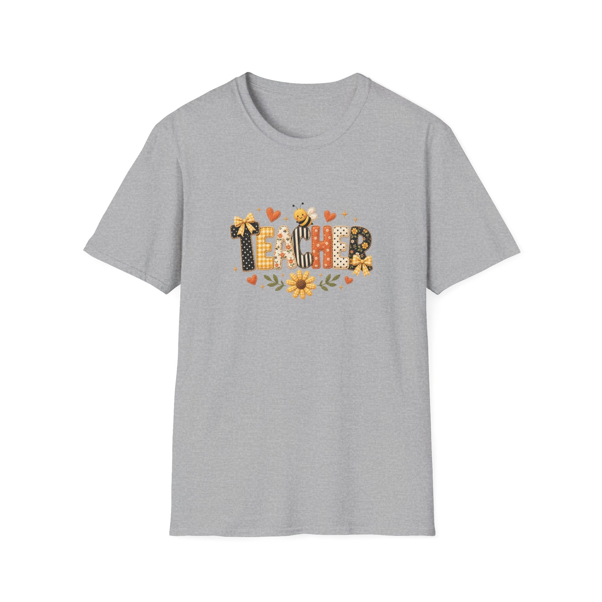 Teacher Floral Bee T-Shirt — Cute Back-to-School Gift for Teachers Graphic Tee