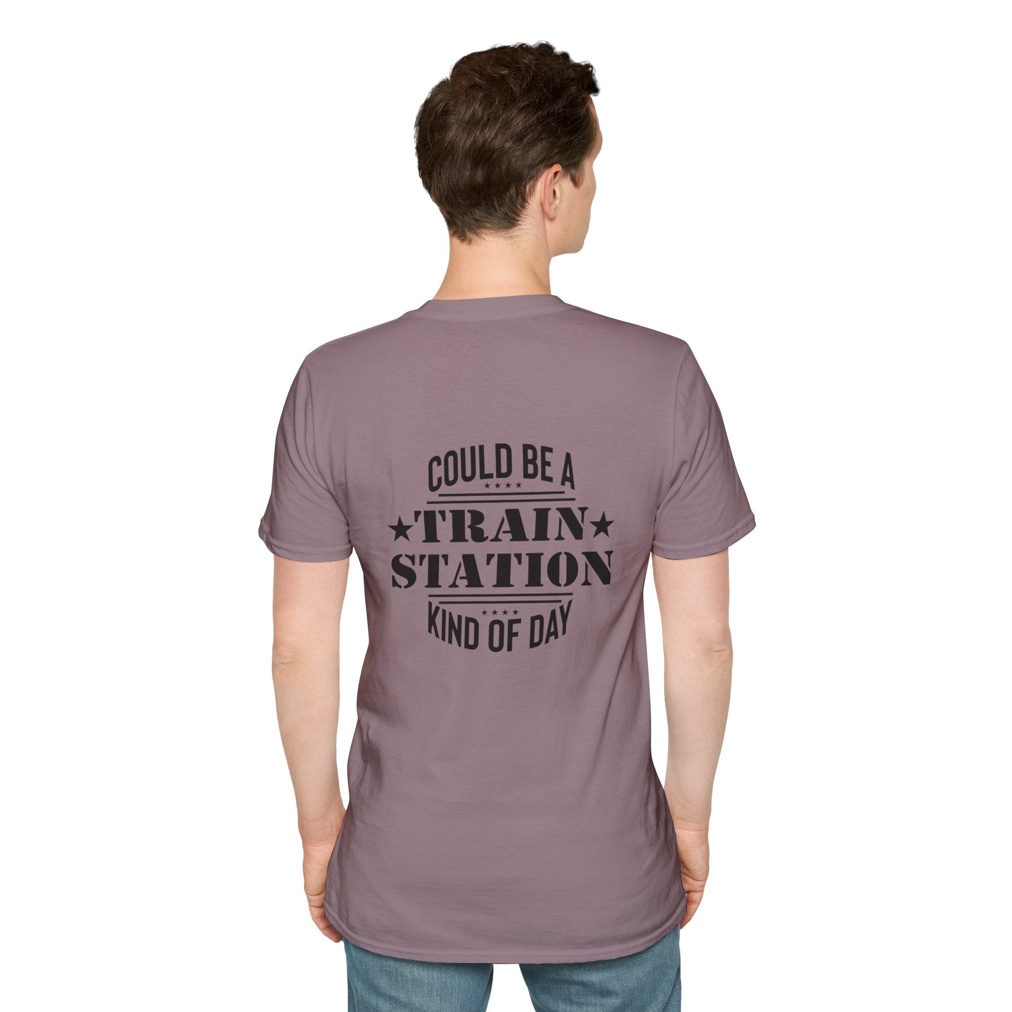 Could Be a Train Station Kind of Day T-Shirt — Funny Sarcastic Gift for Her Pocket Tee
