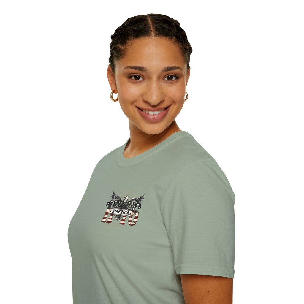 1776 American Flag Eagle T-Shirt — Vintage Patriotic Gift for Him Fourth of July Tee