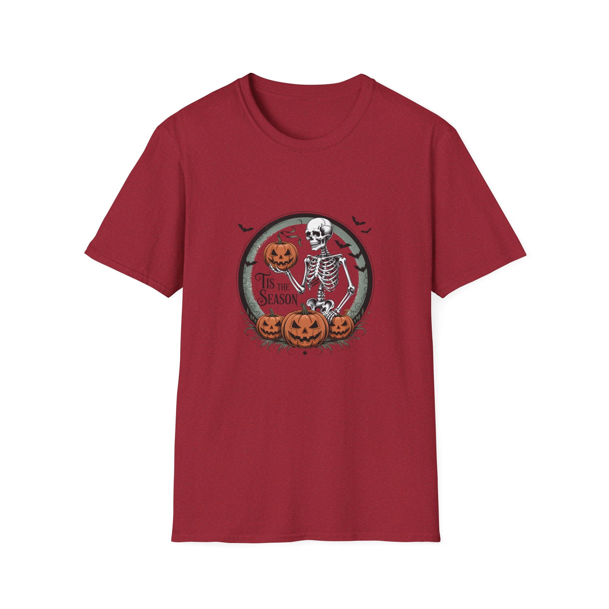 Tis the Season Skeleton Pumpkin T-Shirt — Funny Halloween Gift for Women Graphic Tee